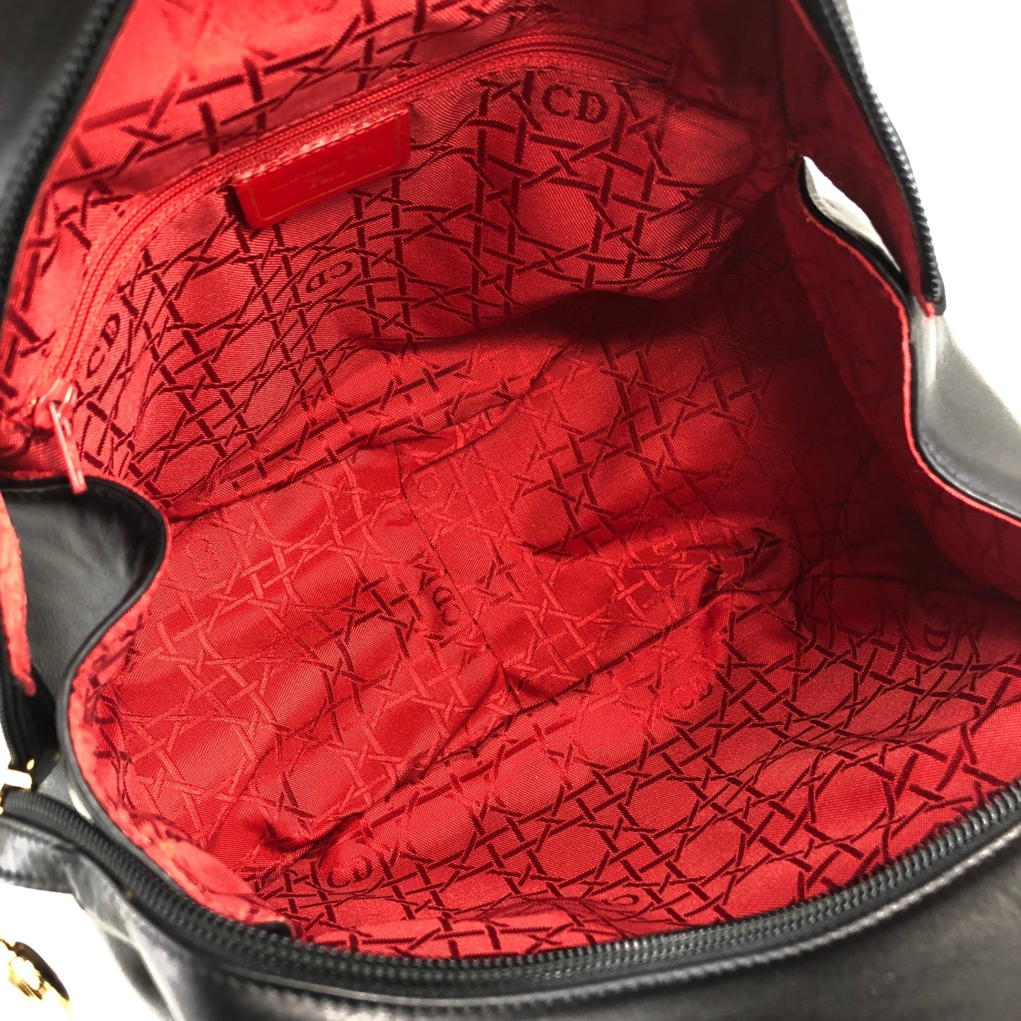 Christian Dior Logo Charm Backpack Black Vintage bbazr2
