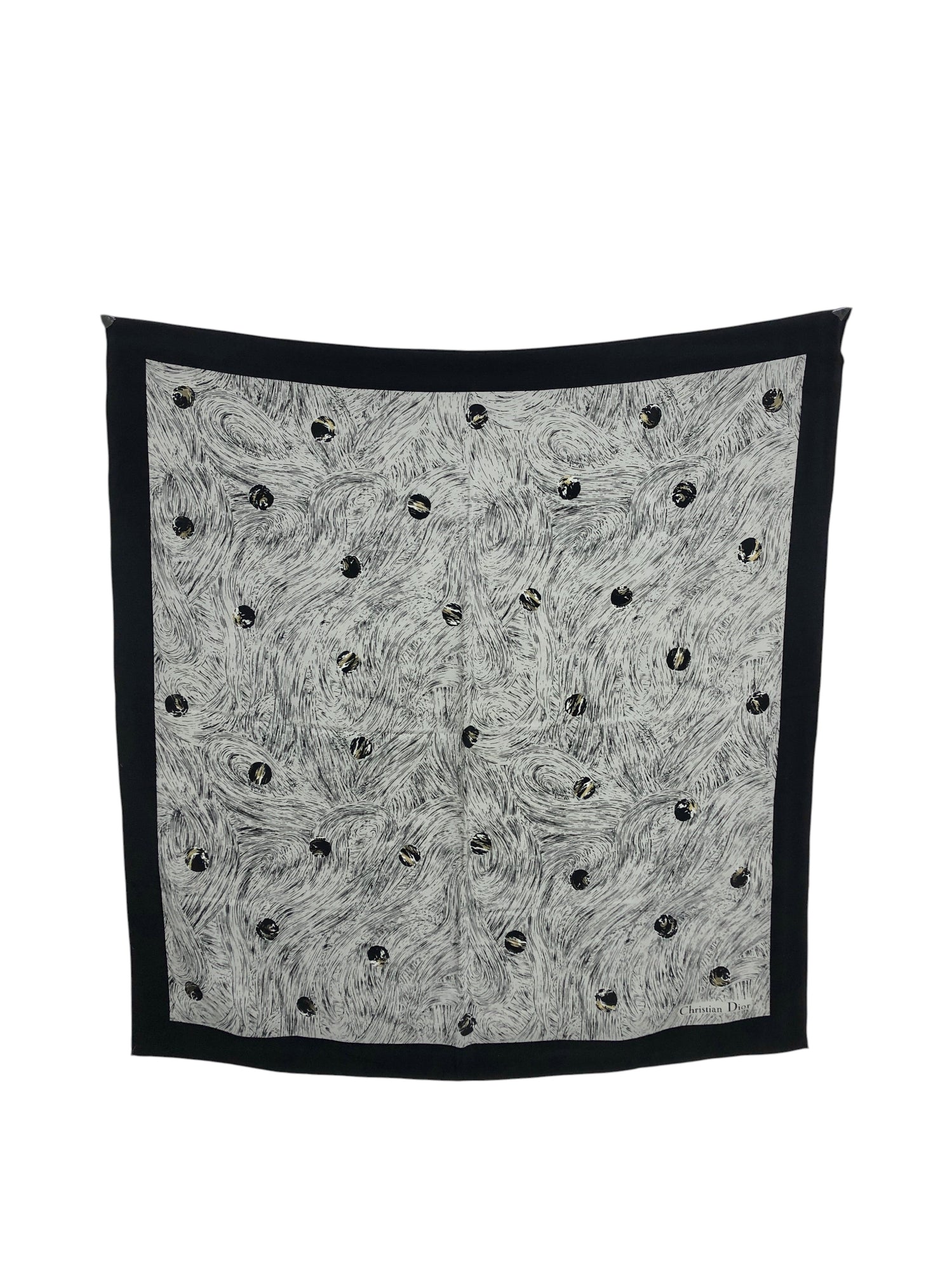 Christian Dior SILK Scarf White×Gray Vintage 47xbcu – VintageShop solo