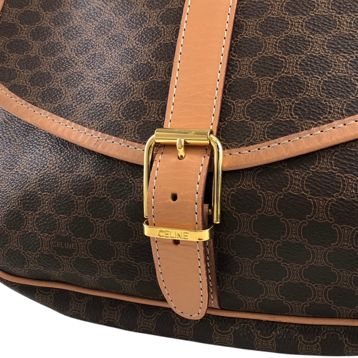 CELINE Macadam Shoulder bag Brown Vintage smihn4