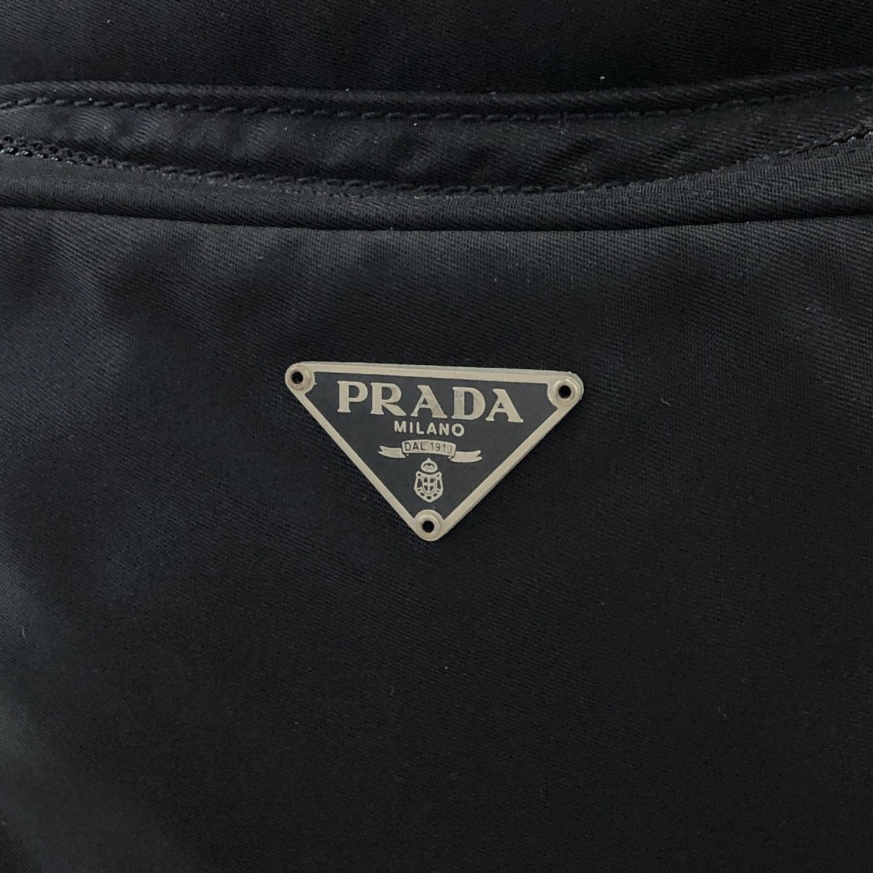 PRADA Triangle Logo Nylon Small Crossbody Shoulder bag Black Vintage w68v5d