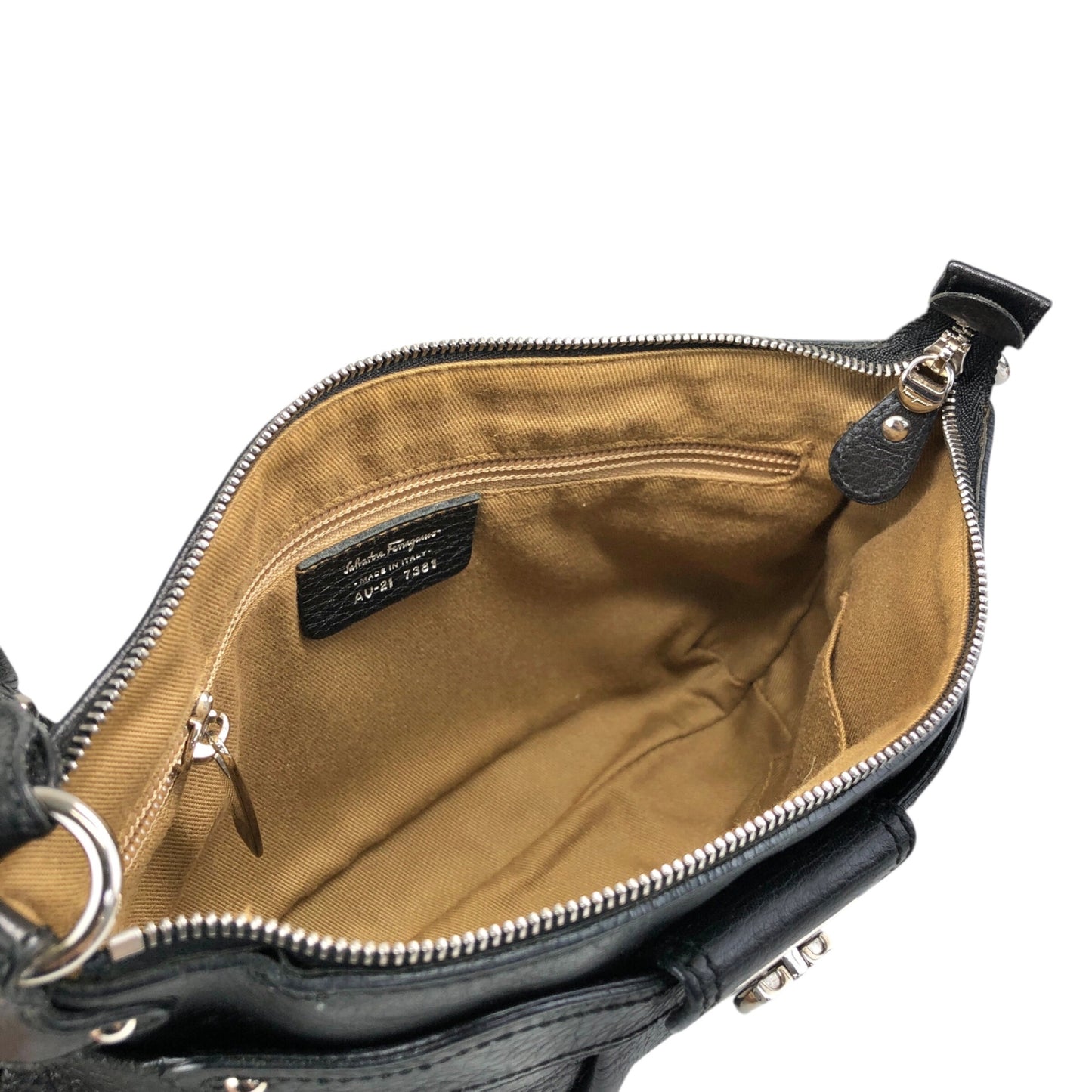 Salvatore Ferragamo Gancini Shoulder bag Black Vintage 7d7bxa