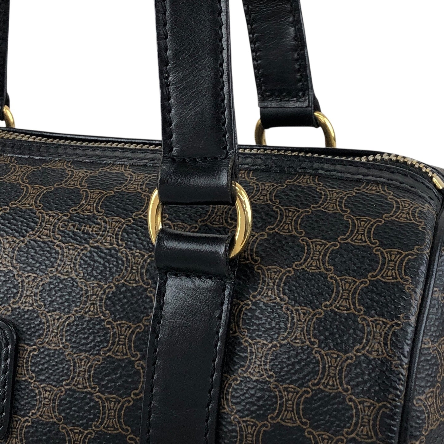 CELINE Macadam Blason Handbag Black Vintage yagsxr