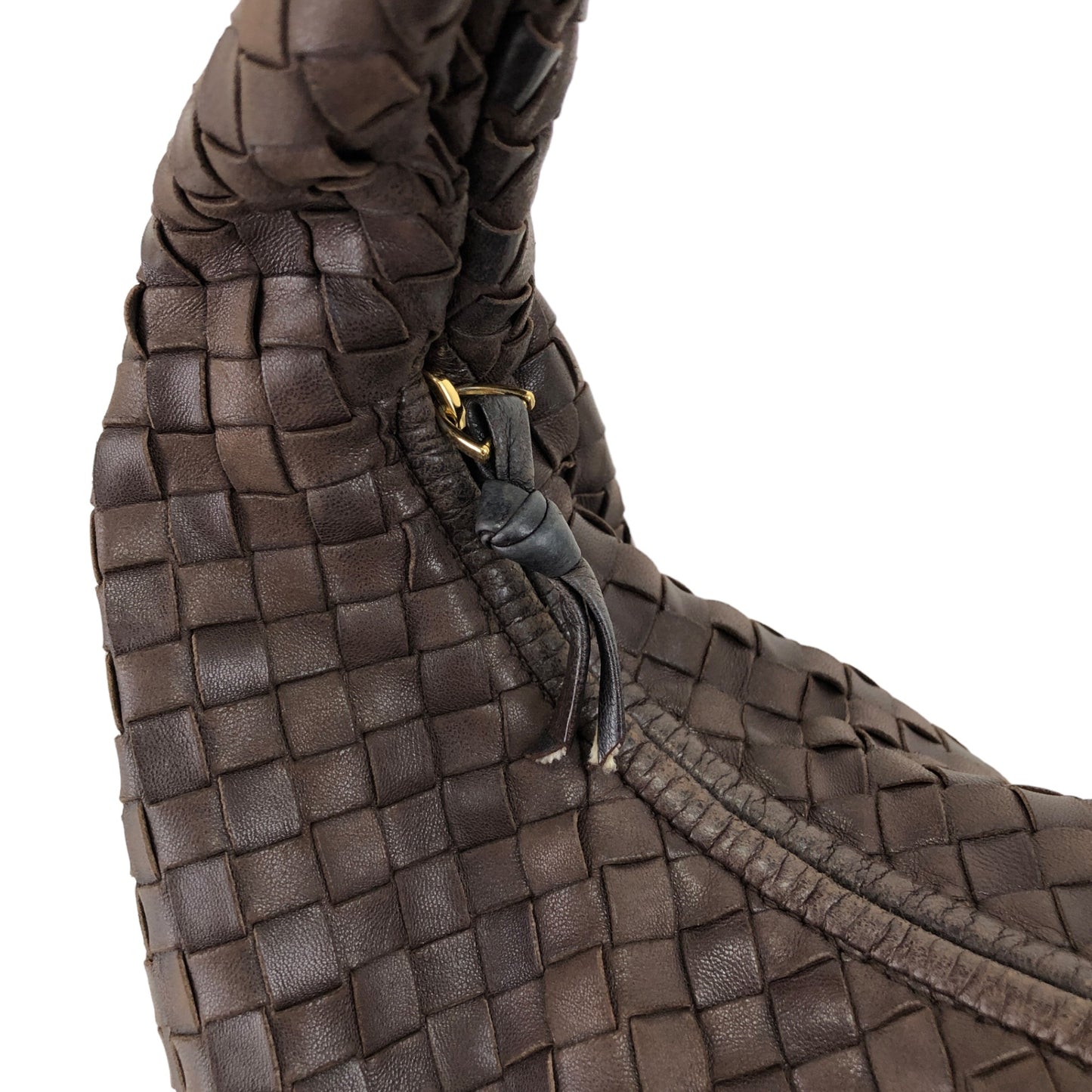 Bottega Veneta Intrecciato Hobobag Handbag Brown Vintage tm87cp