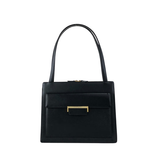 Yves Saint Laurent Logo Handbag Black Vintage fguw8w