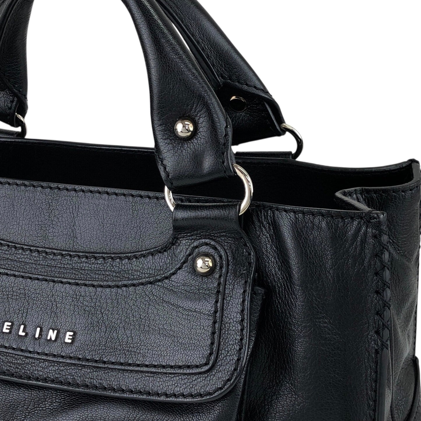 CELINE Horse Carriage Handbag Black Vintage ecwu4y