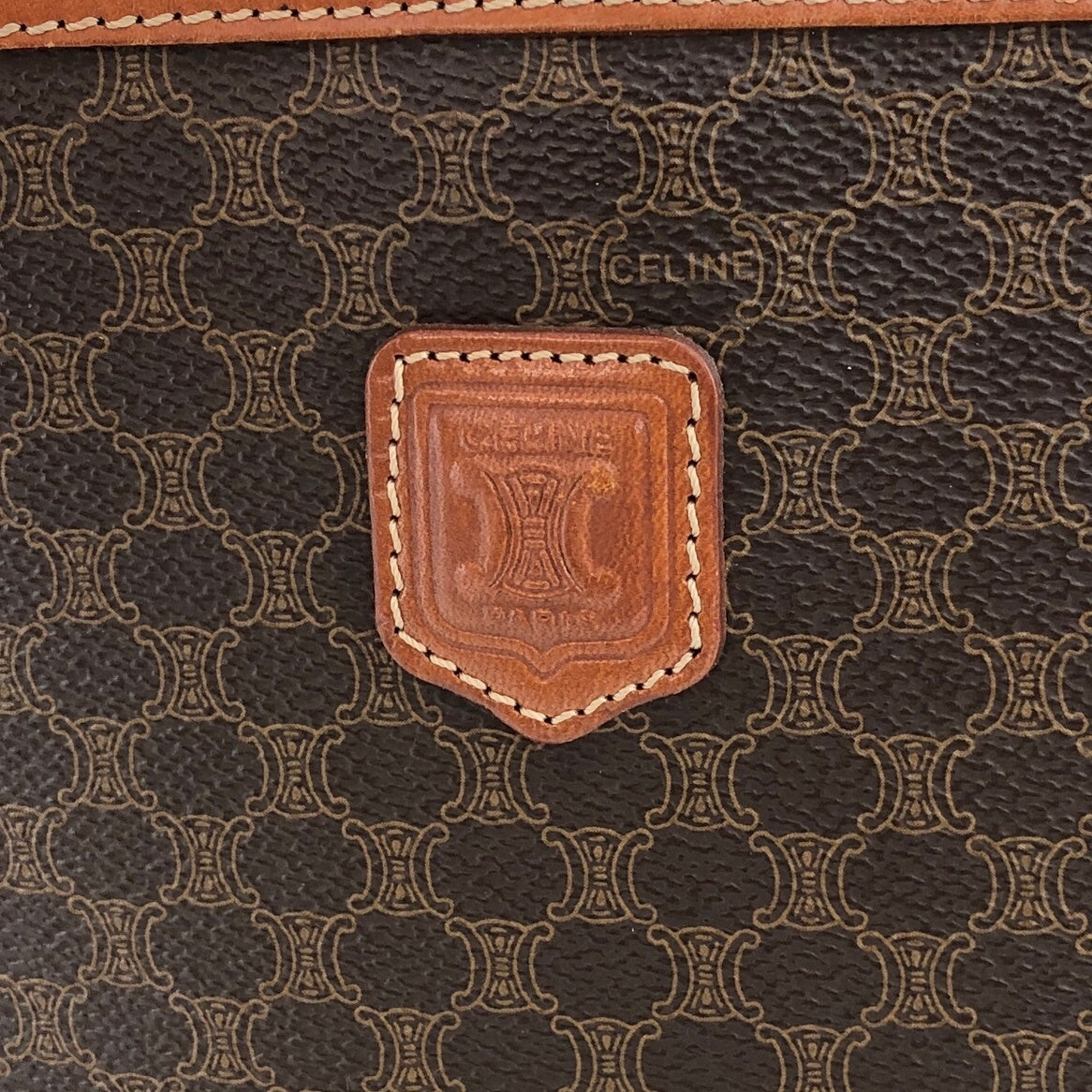 CELINE Macadam Blason Shoulder bag Brown Vintage w3e78d