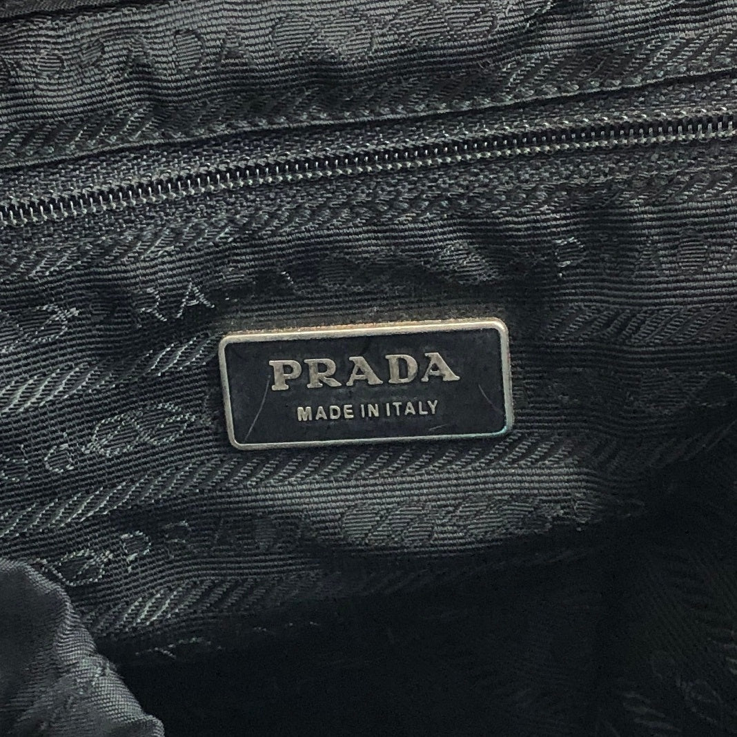 PRADA Triangle Logo Backpack Black Vintage hu5ayn