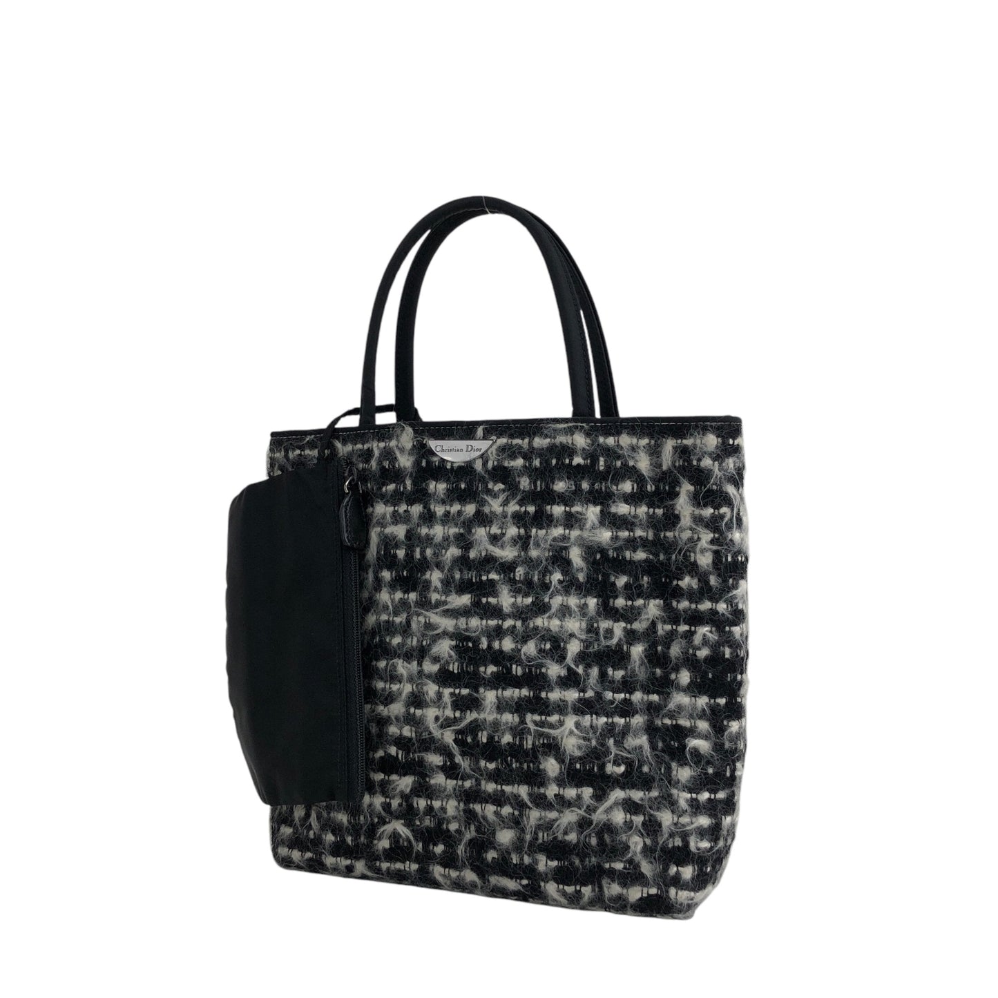 Christian Dior Logo Handbag Black White Vintage ny7jtf