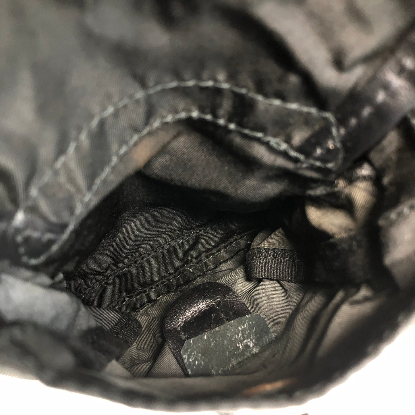 PRADA Triangle Logo Backpack Black Vintage hu5ayn
