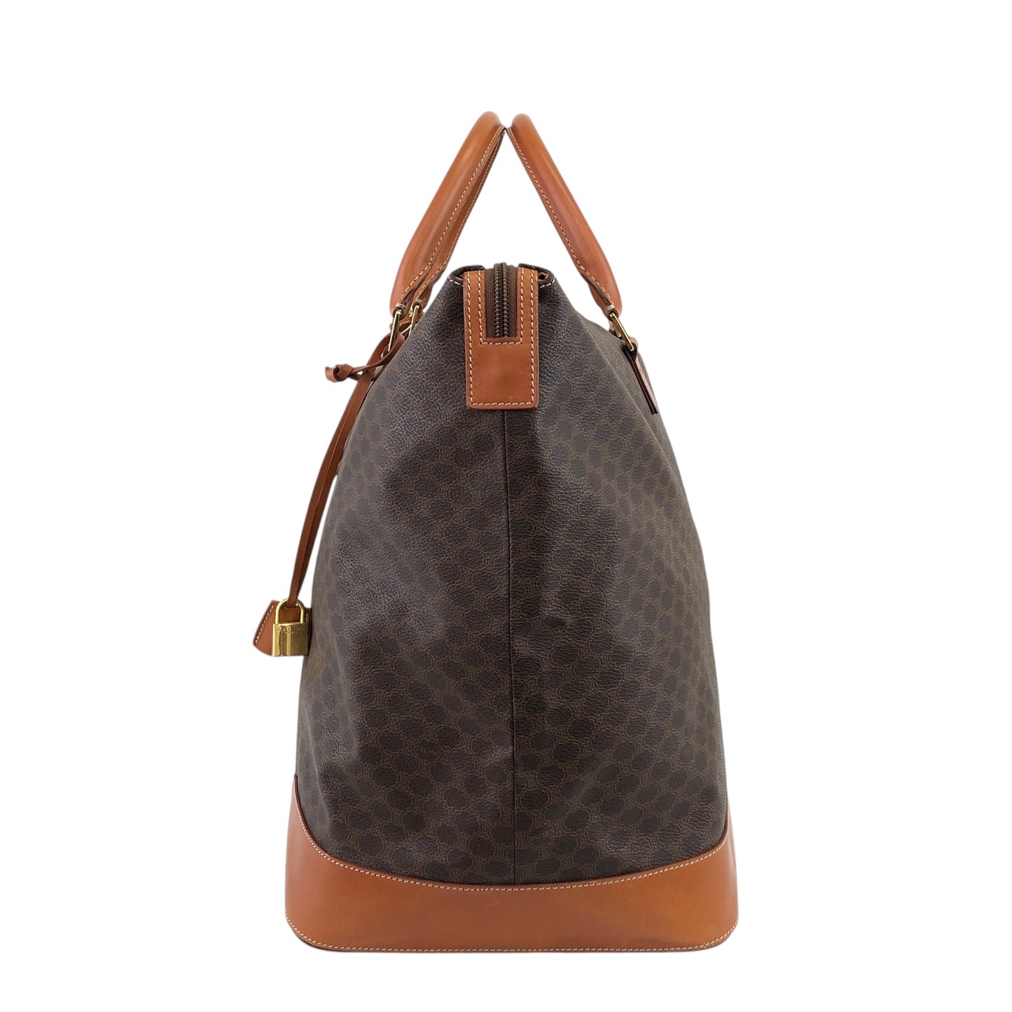 CELINE Macadam Handbag Boston bag Brown Vintage tj7utz