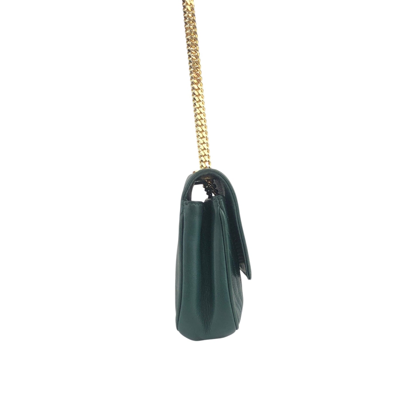 CELINE Triomphe Chain Shoulder bag Green Vintage tbw8uj