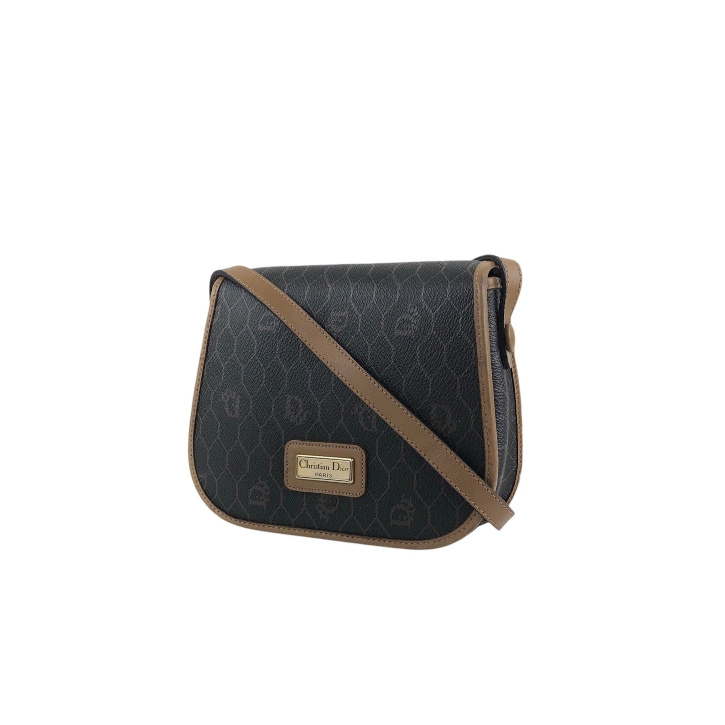 Christian Dior Honeycomb Pattern Small Shoulder bag Black Vintage 6h24uc