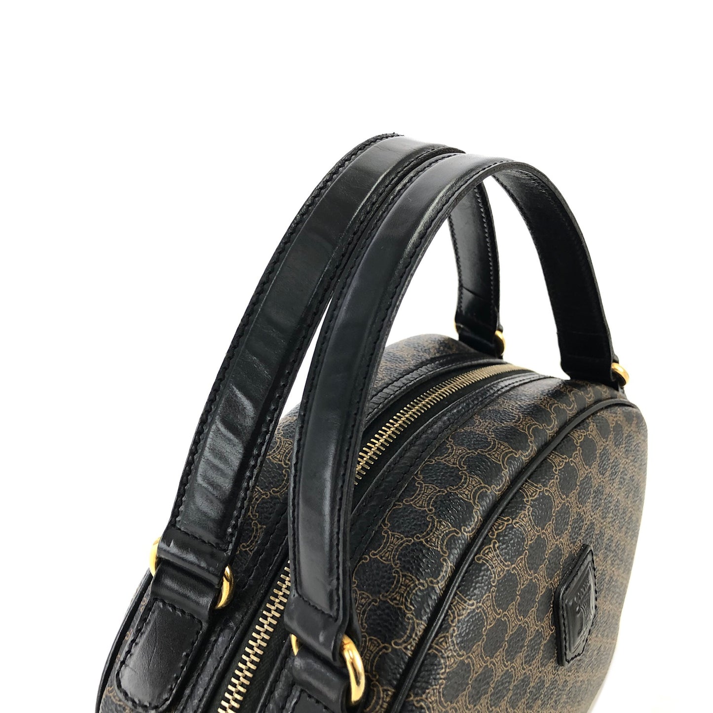 CELINE Macadam Blason Half Round Handbag Black Vintage a78a54