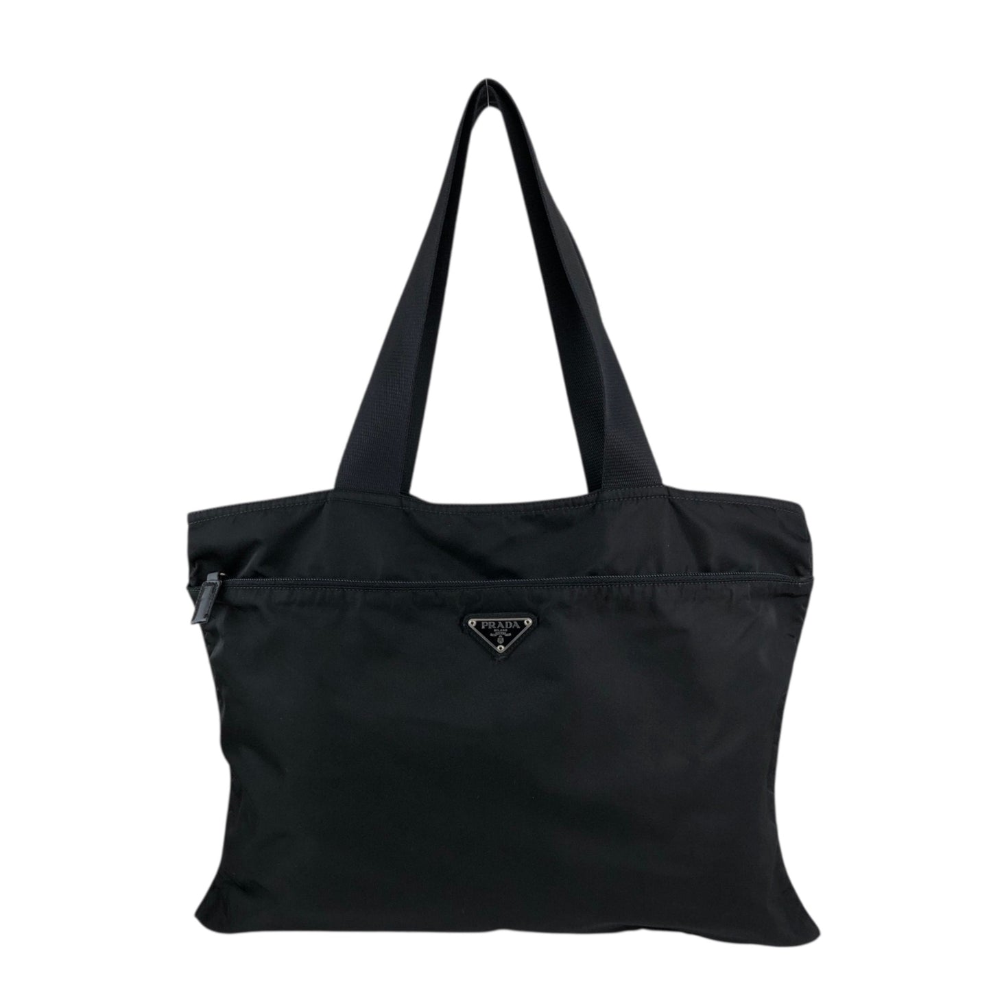 PRADA Tessuto Triangle Logo Totebag Black Vintage t7z4fj