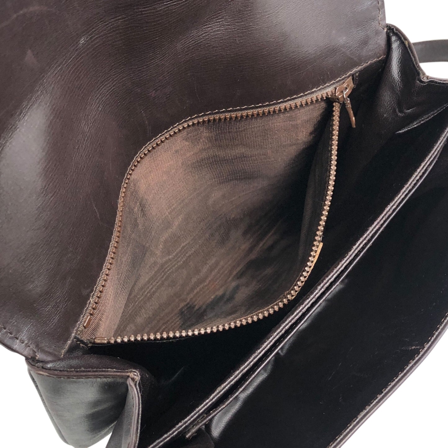CELINE Logo Shoulder bag Brown Vintage wj4pws