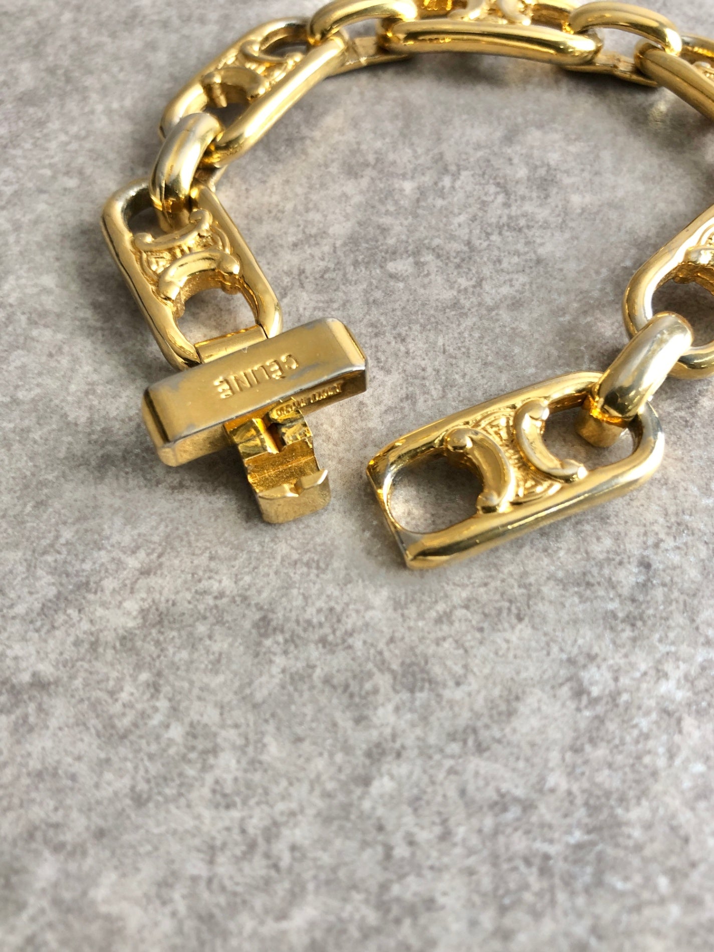 CELINE Triomphe Bracelet Gold Vintage 8z3fdy