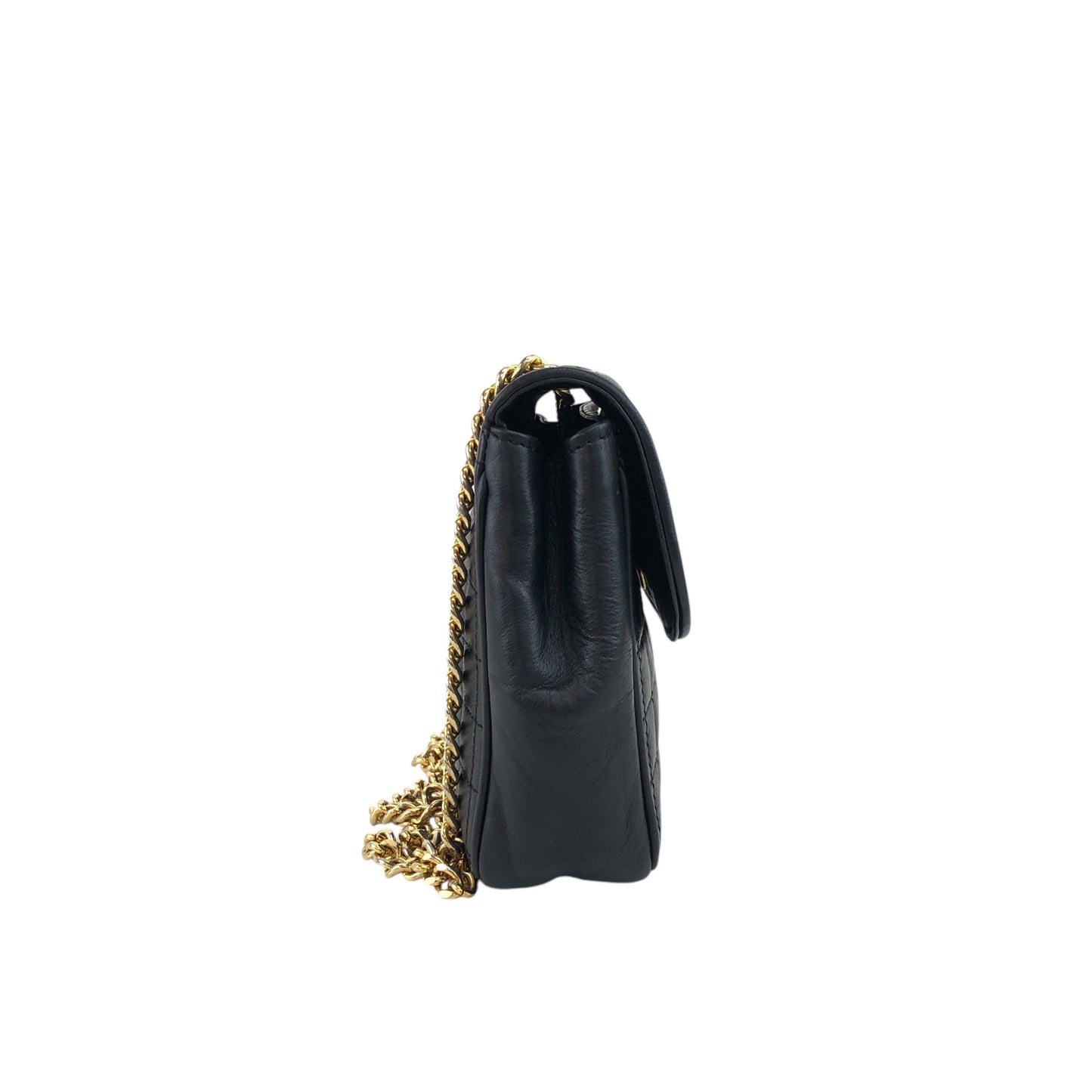 CELINE Emblem Chain Shoulder bag Black Vintage 3nk43u