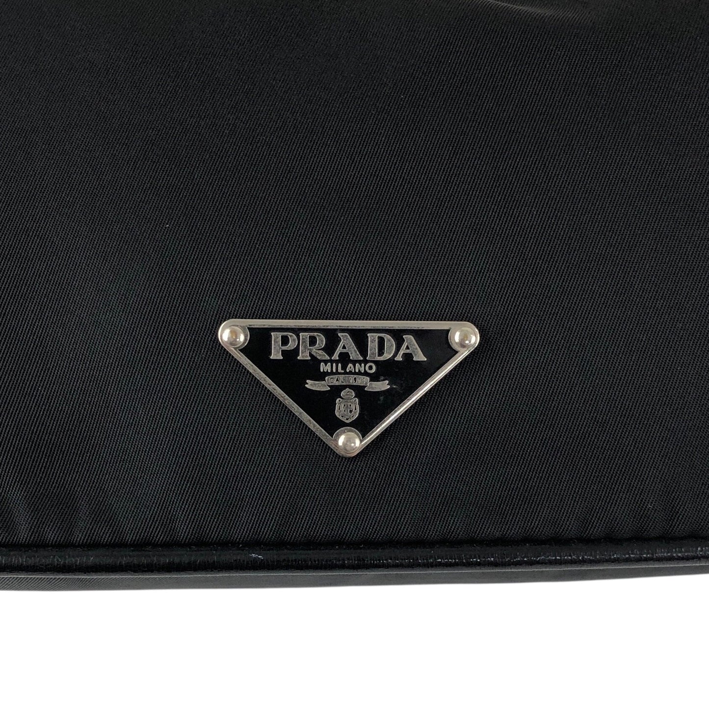 PRADA Tessuto Triangle Logo Small Handbag Black Vintage 2efib2