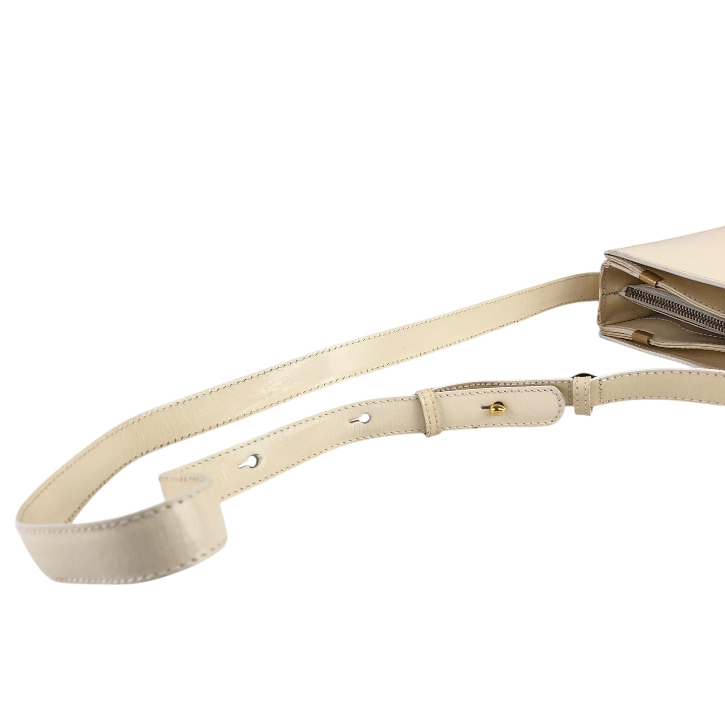 CELINE Circle Logo Shoulder bag White Vintage vxg2uf