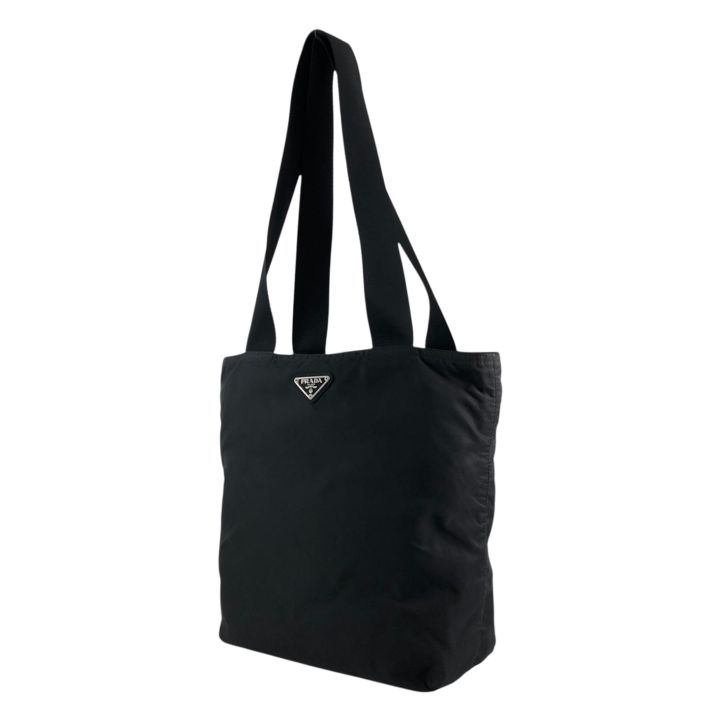 PRADA Tessuto Triangle Logo Totebag Black Vintage dmp62y