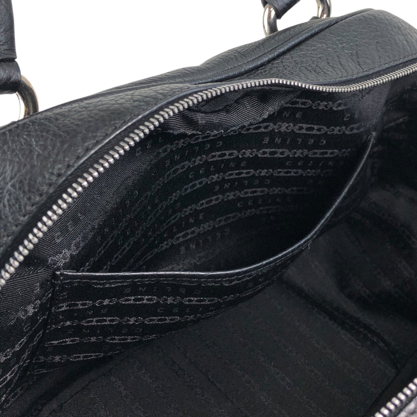 CELINE Blason Small Boston bag Handbag Black Vintage 2bg7ri