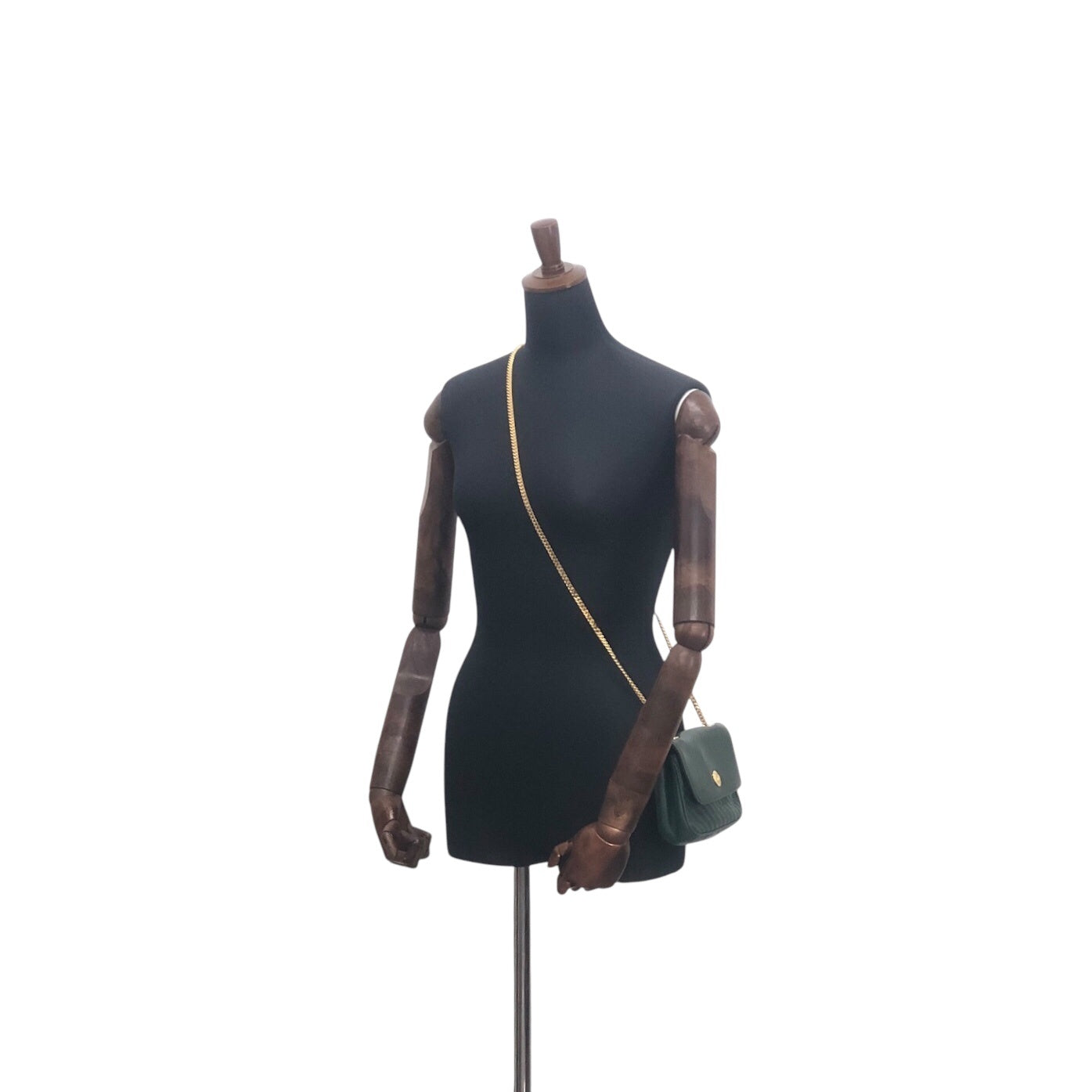CELINE Triomphe Chain Shoulder bag Green Vintage tbw8uj