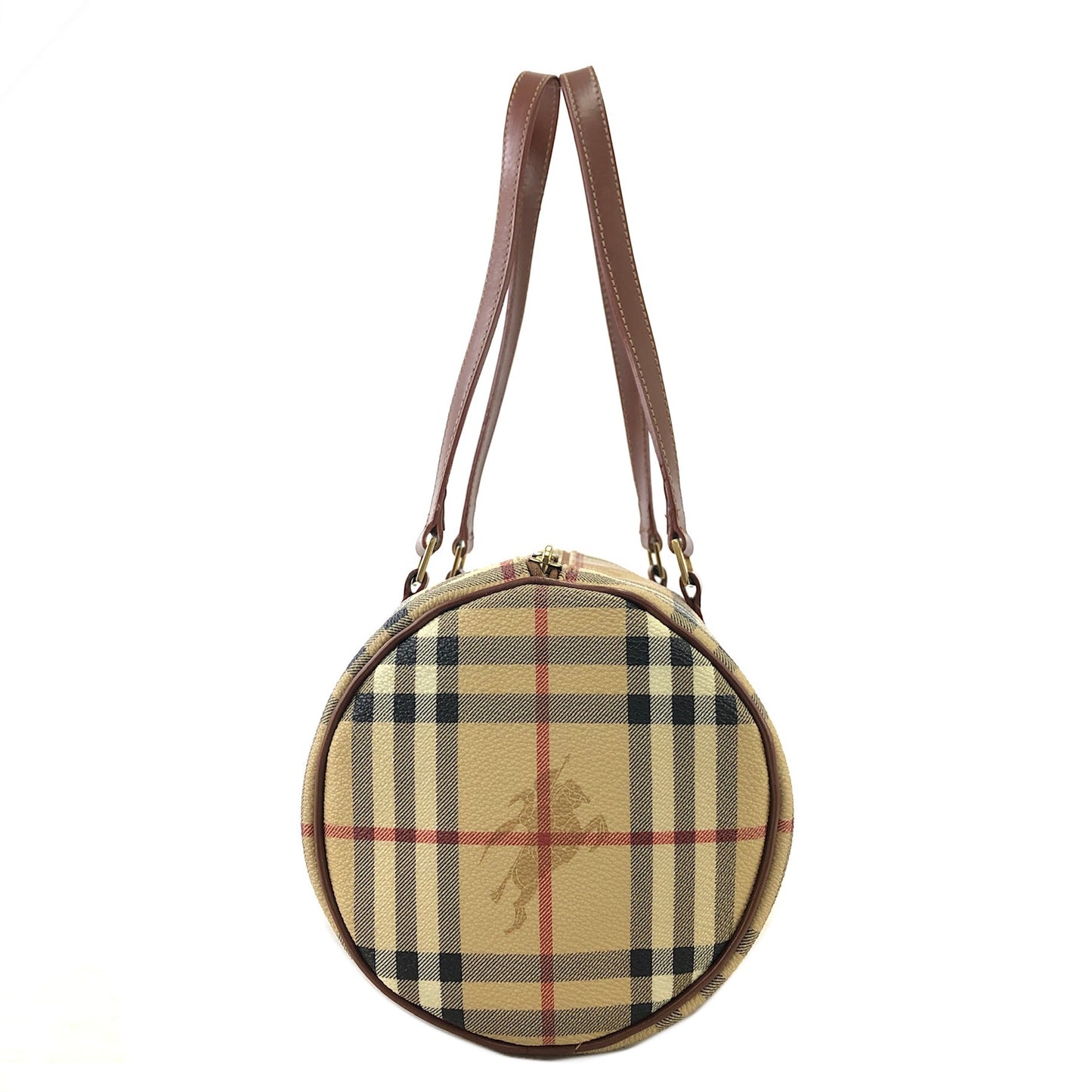Burberry Nova 格紋手提包 米色復古 nwns72