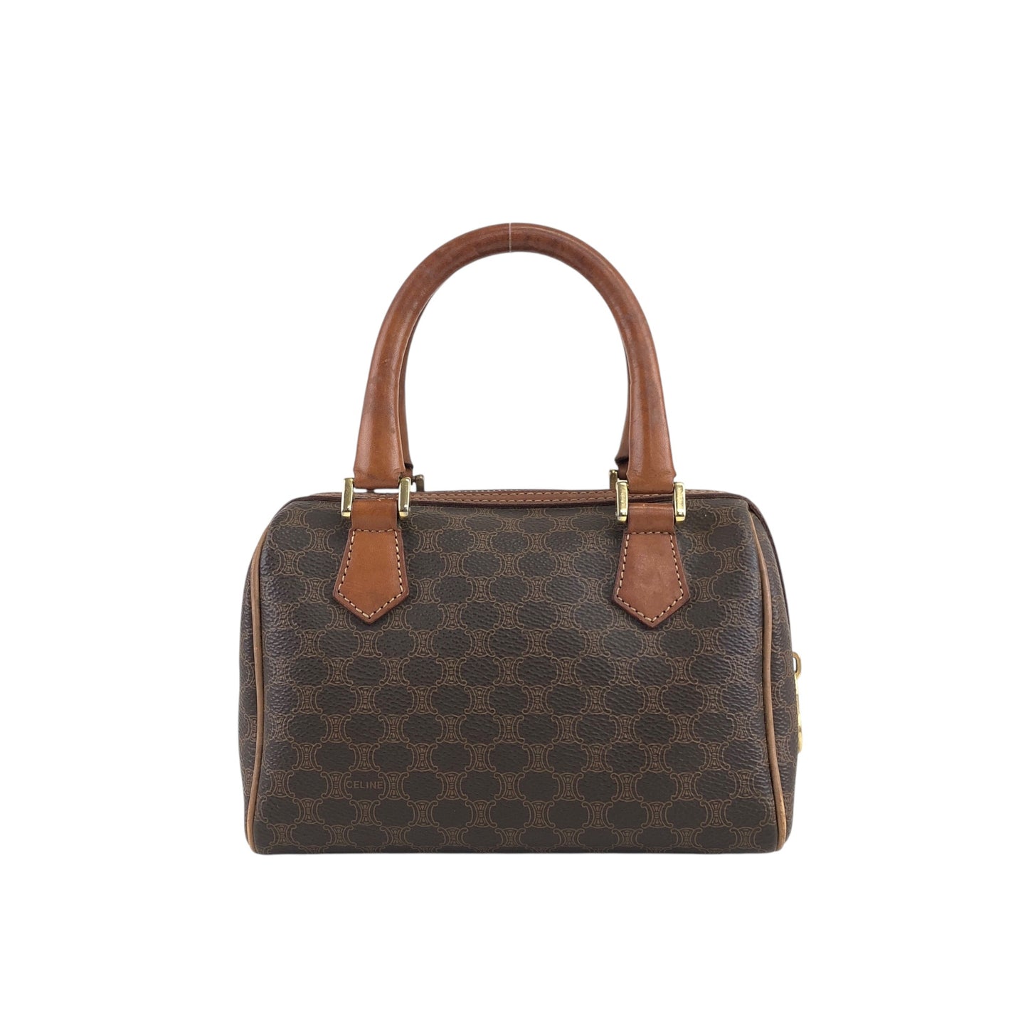 CELINE Macadam Two-way Small Boston bag Shoulder bag Brown Vintage xm7k3z