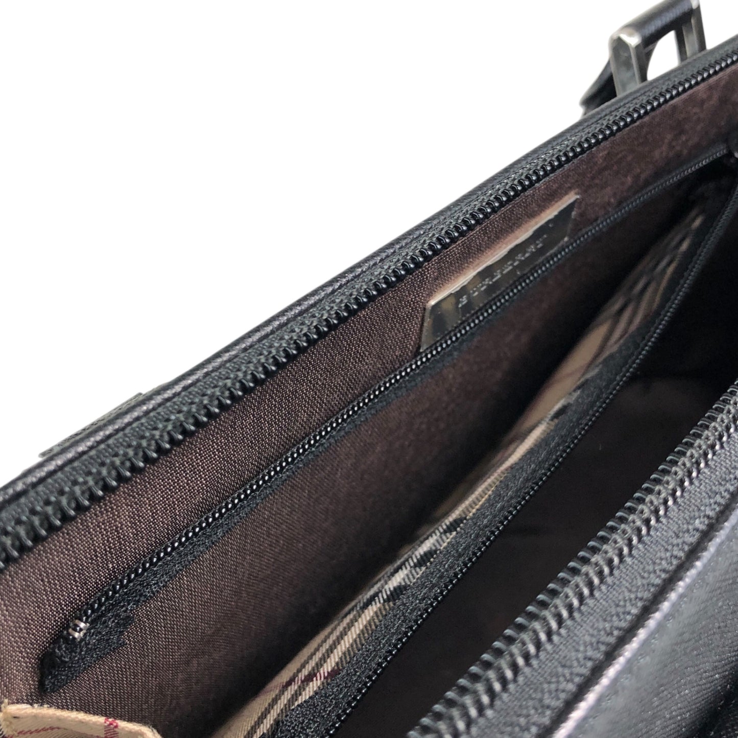 BURBERRY Front Pocket Handbag Black Vintage h2h7ny