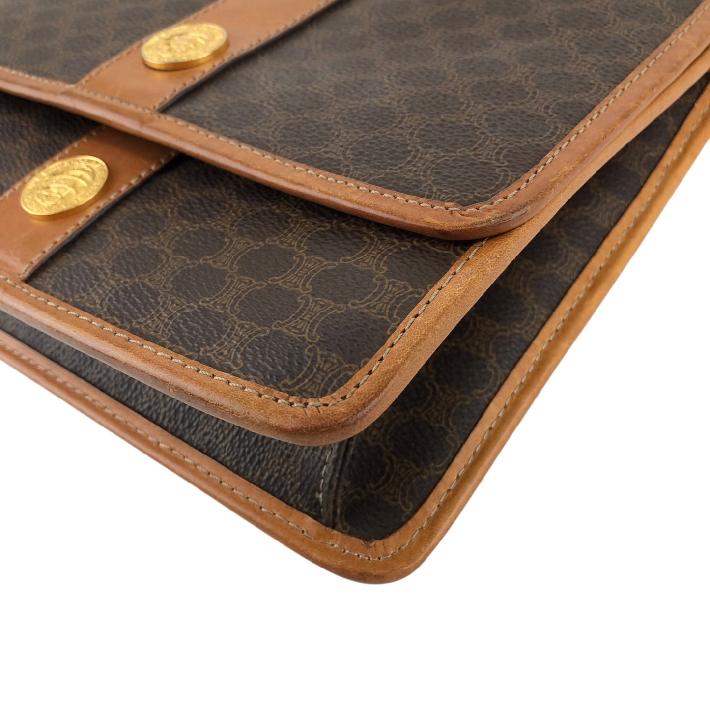 CELINE Macadam Medal Motif 肩背包 棕色 復古 tab6bn