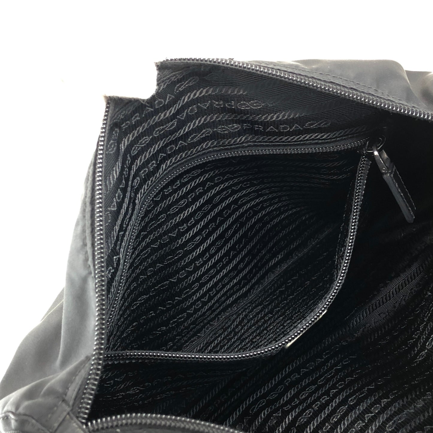 PRADA Triangle Logo Shoulder bag Black Vintage ik68if