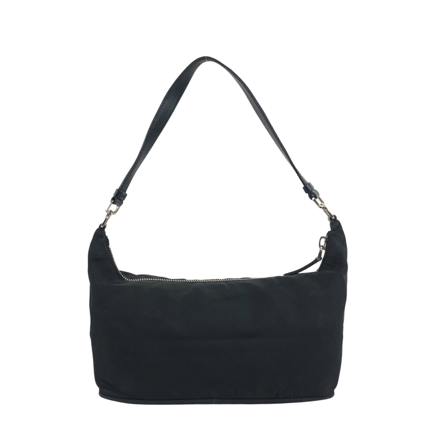 PRADA 三角形標誌小號手提包 Hobobag 黑色復古 cd6tum