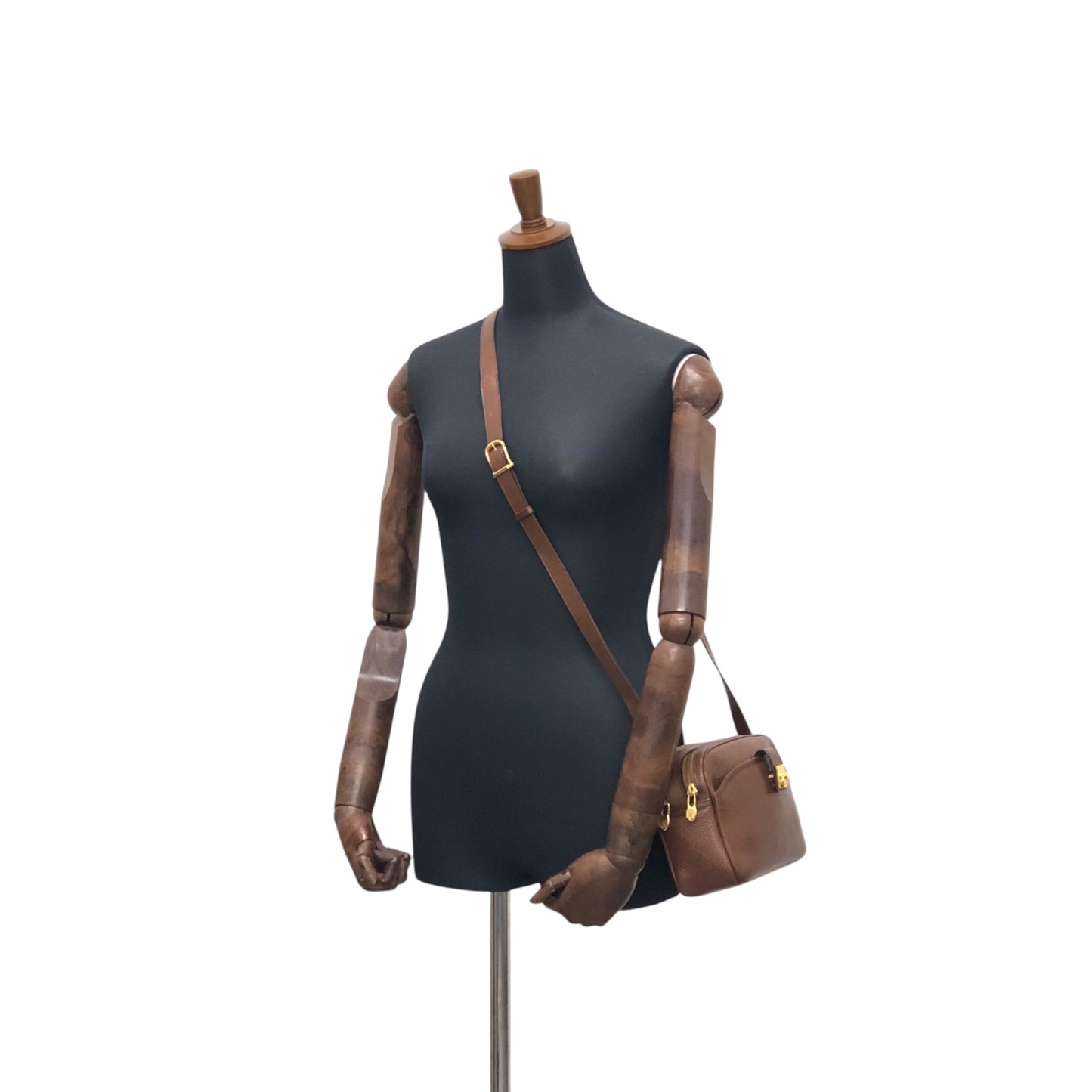 CELINE Gancini Shoulder bag Brown Vintage xdbhnp