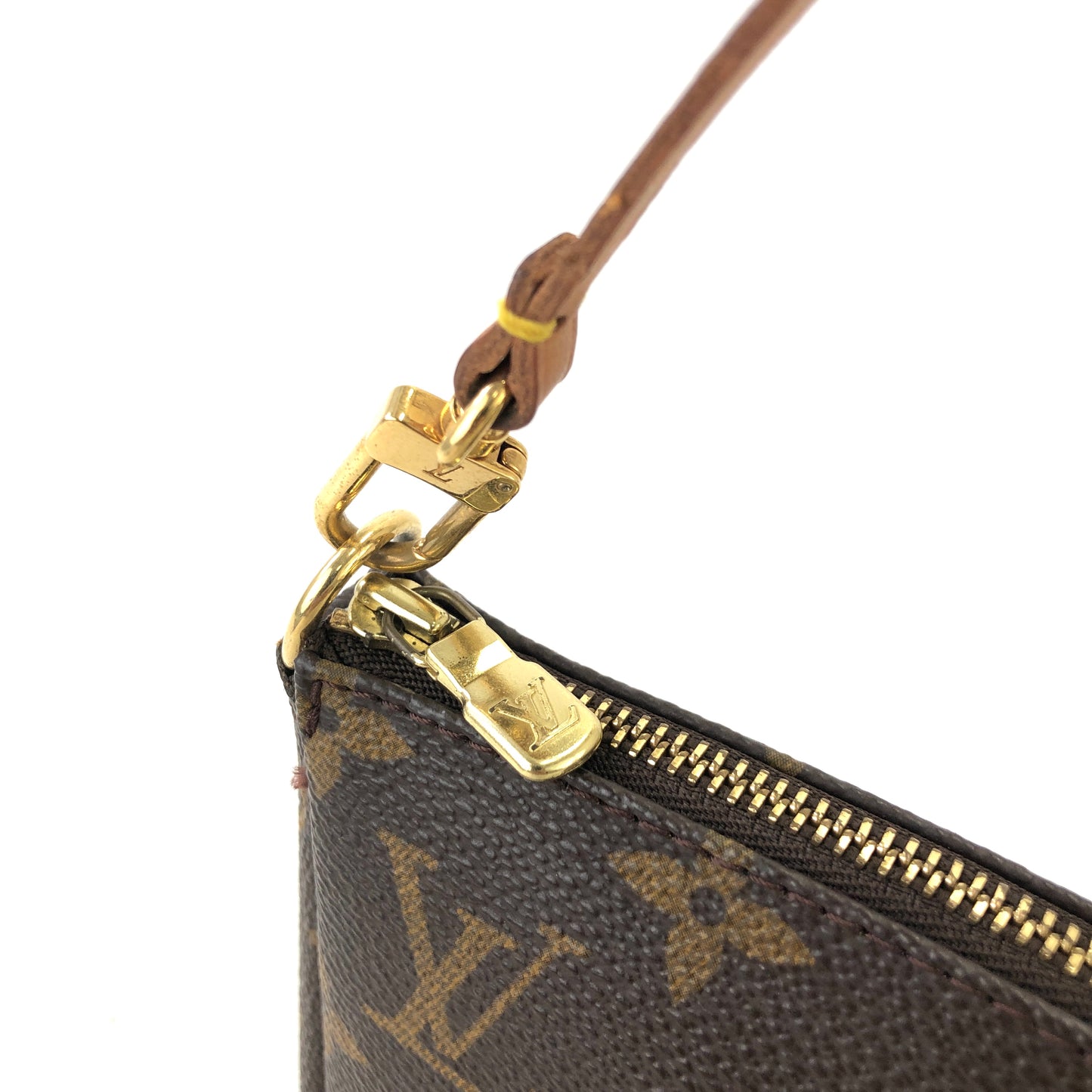 LOUIS VUITTON Monogram Pochette Accessoires Handbag Hobobag Brown Vintage cjun35