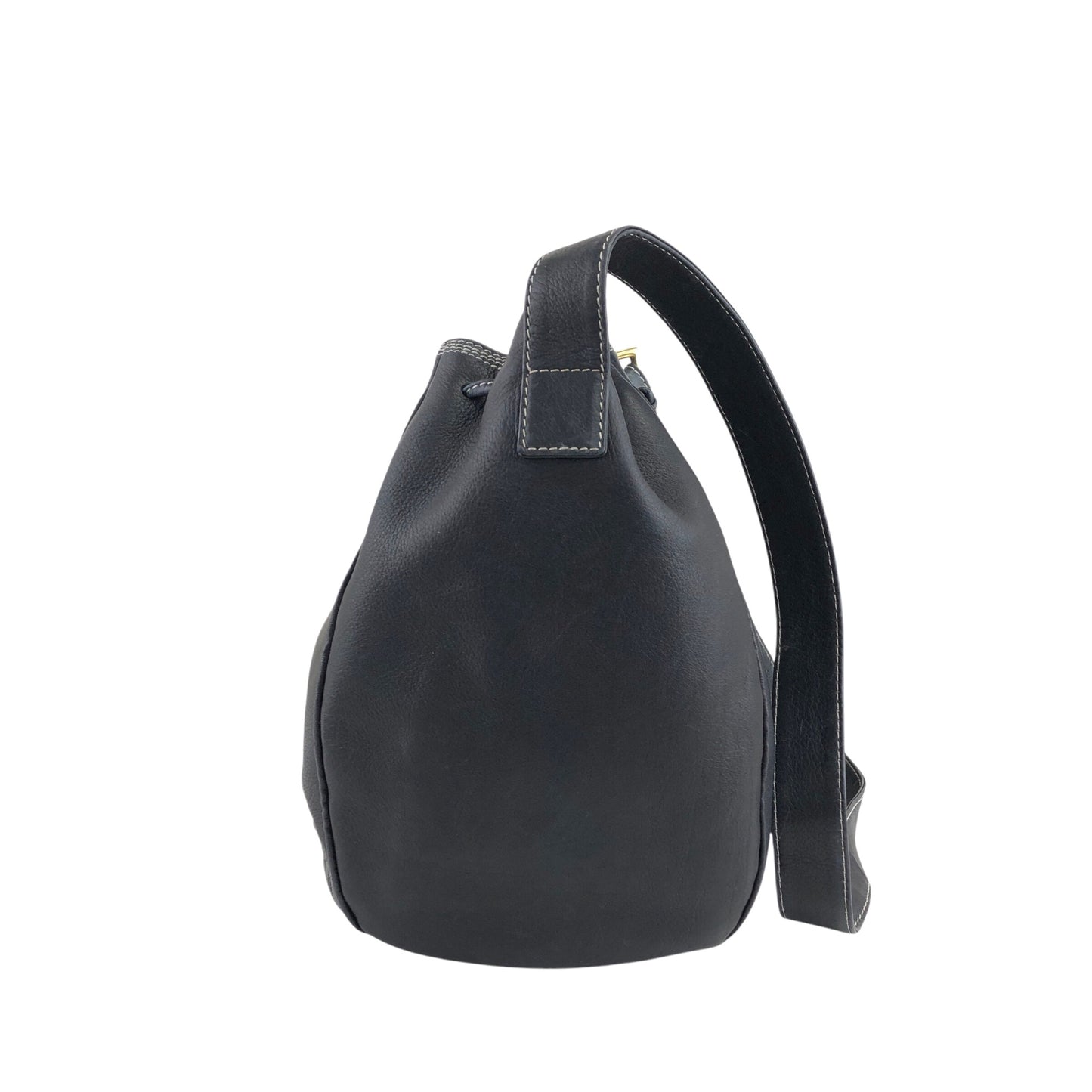 LOEWE Anagram Drawstring Shoulder bag Navy Vintage 3vjxri