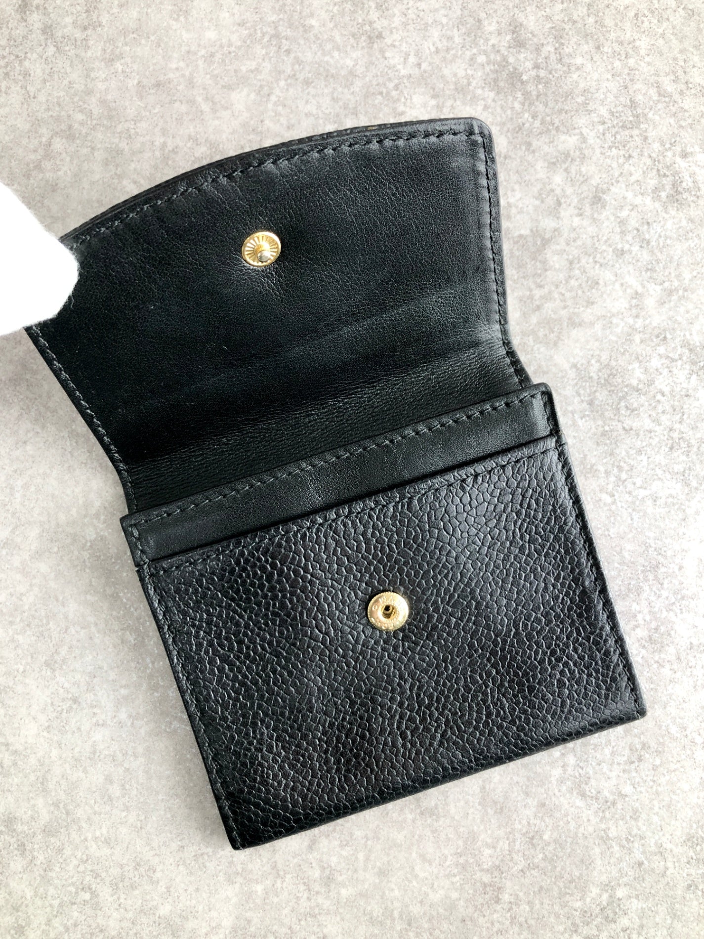 CHANEL Coco Mark 折疊零皮夾 黑色 復古 j3hztw