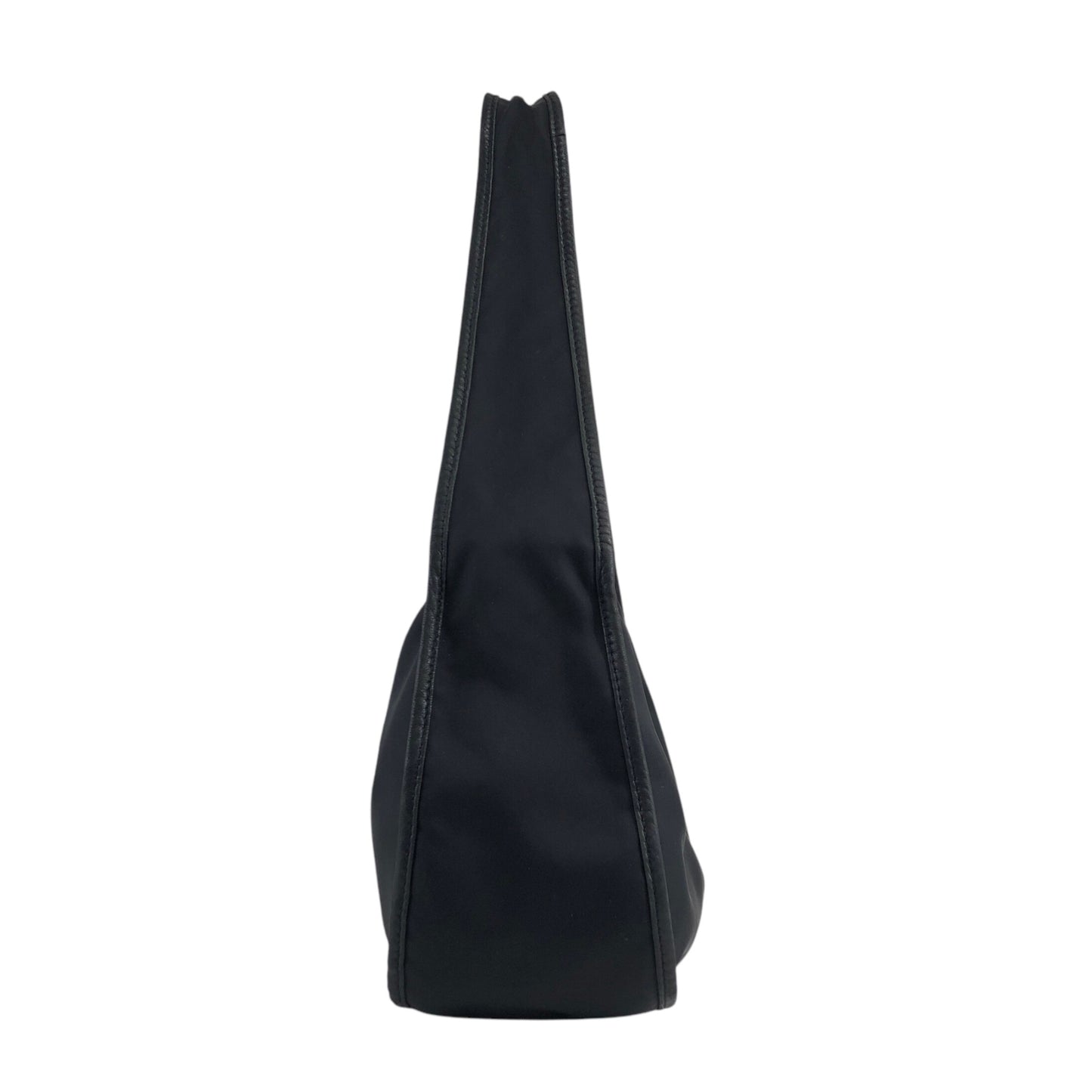 PRADA Triangle Logo Shoulder bag Hobobag Black Vintage yctb4y