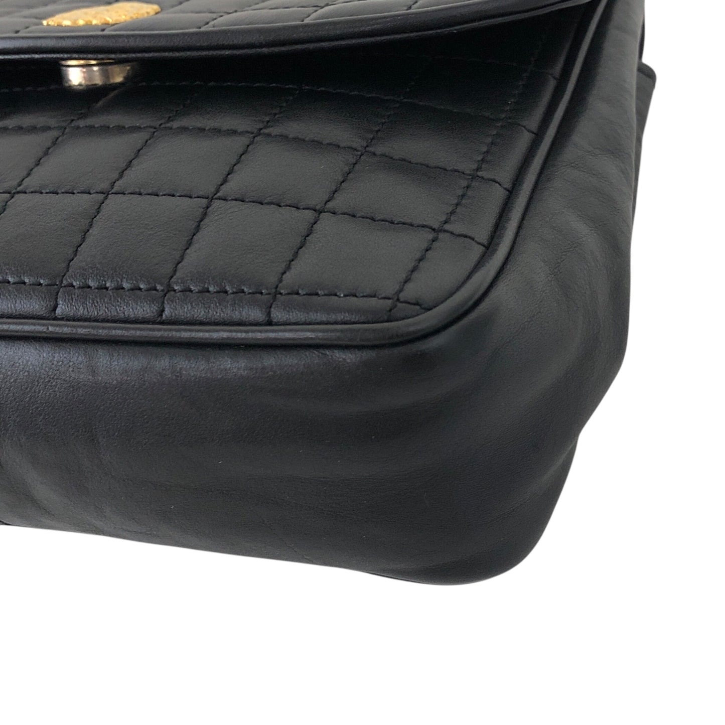 CELINE Emblem Chain Shoulder bag Black Vintage 3nk43u