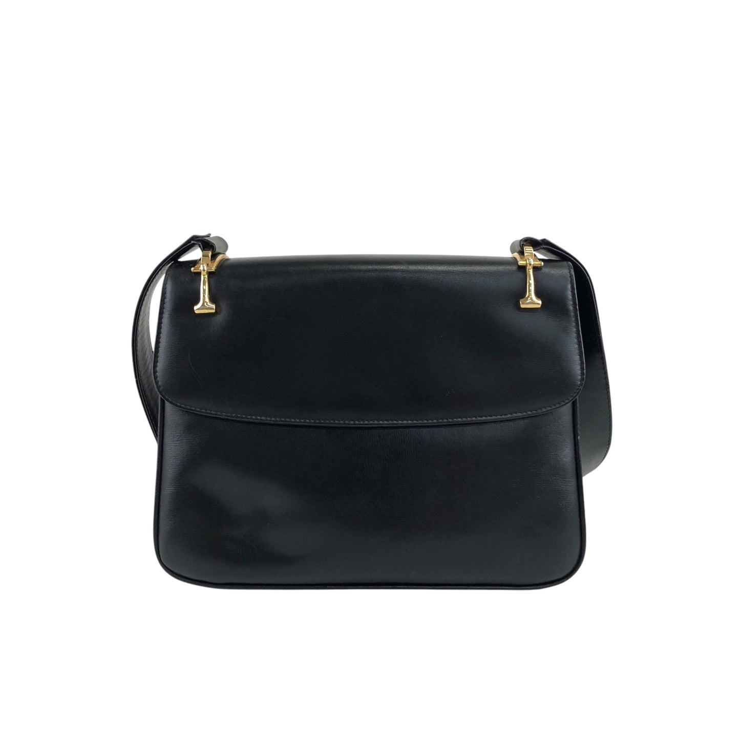 CELINE Horse Carriage Shoulder bag Black Vintage s2znbb