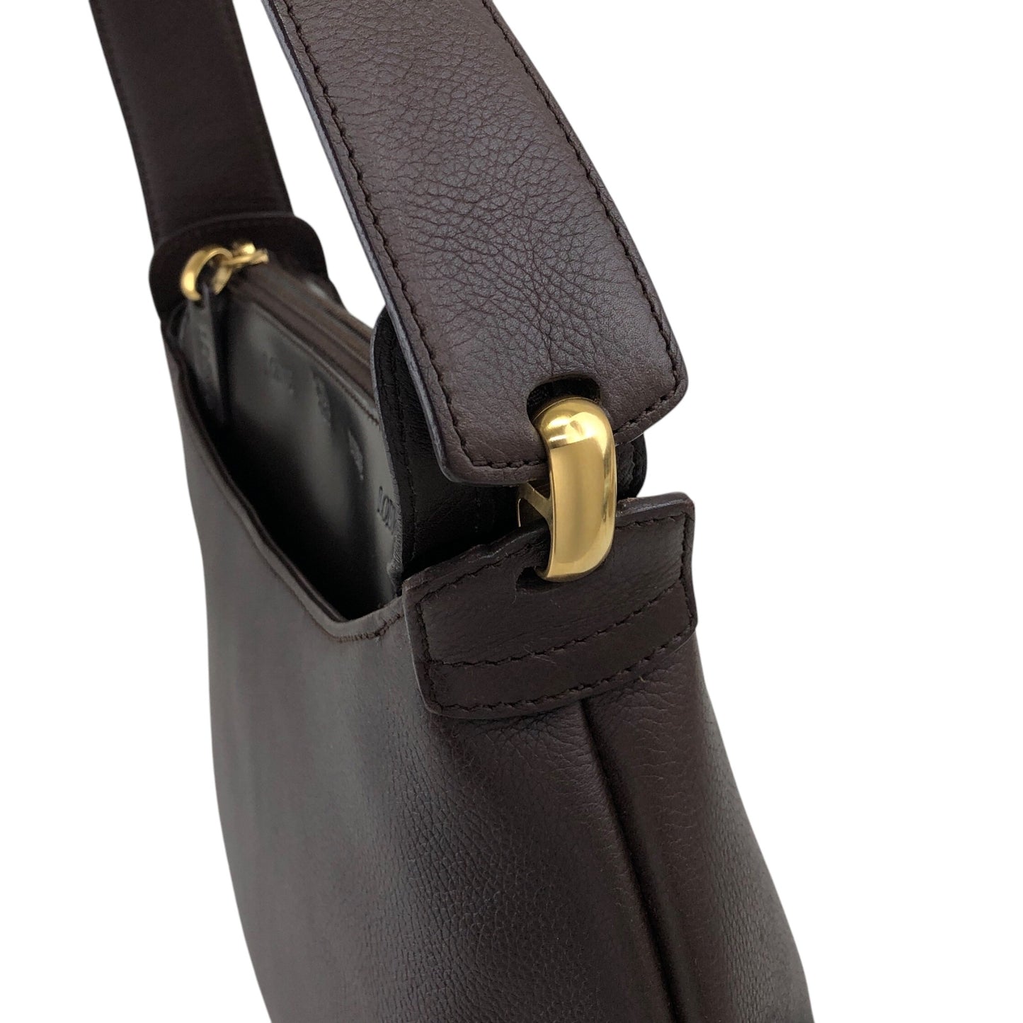 LOEWE Logo Embossed Shoulder bag Brown Vintage u3fpkx