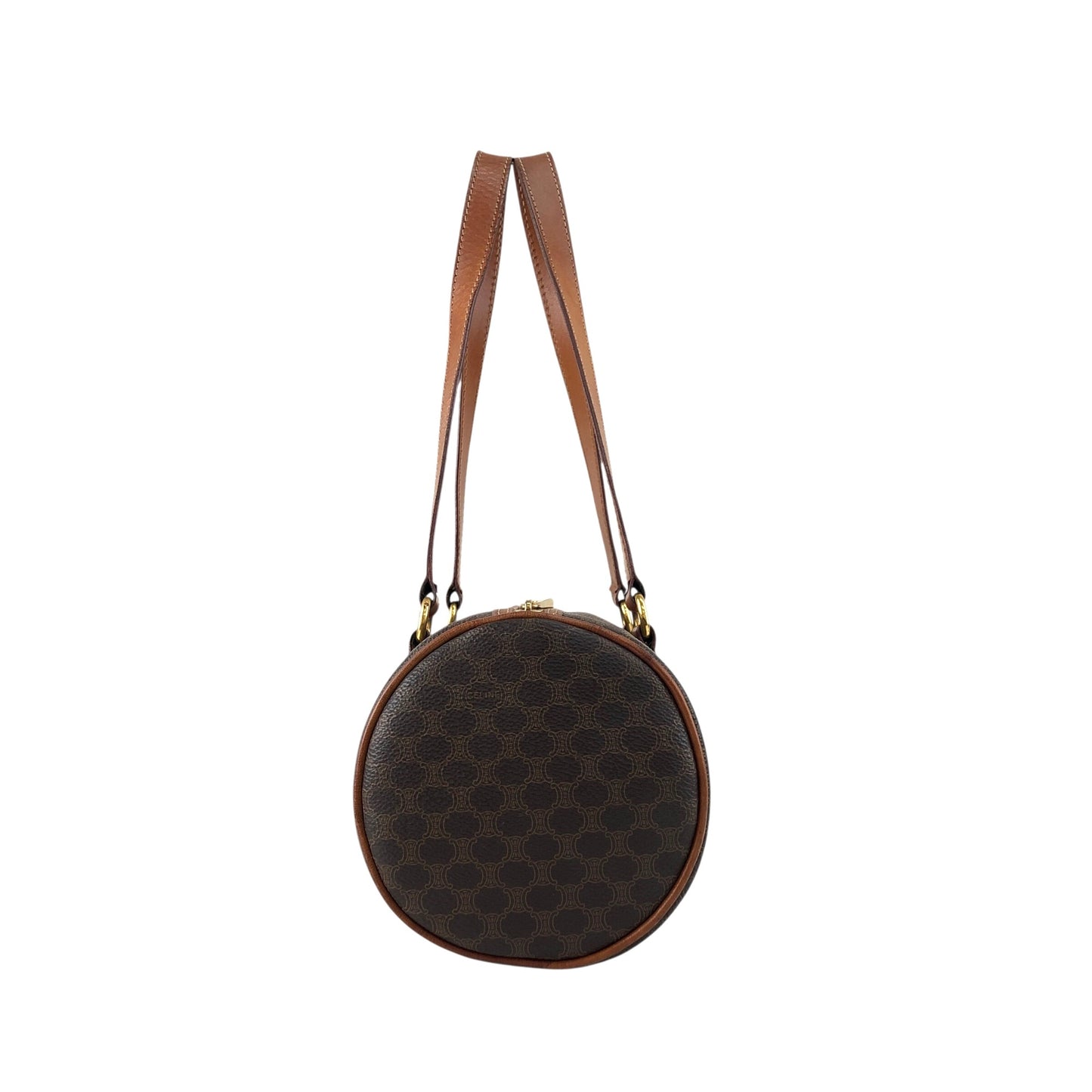 CELINE Macadam Blason Handbag Brown Vintage yfx88s