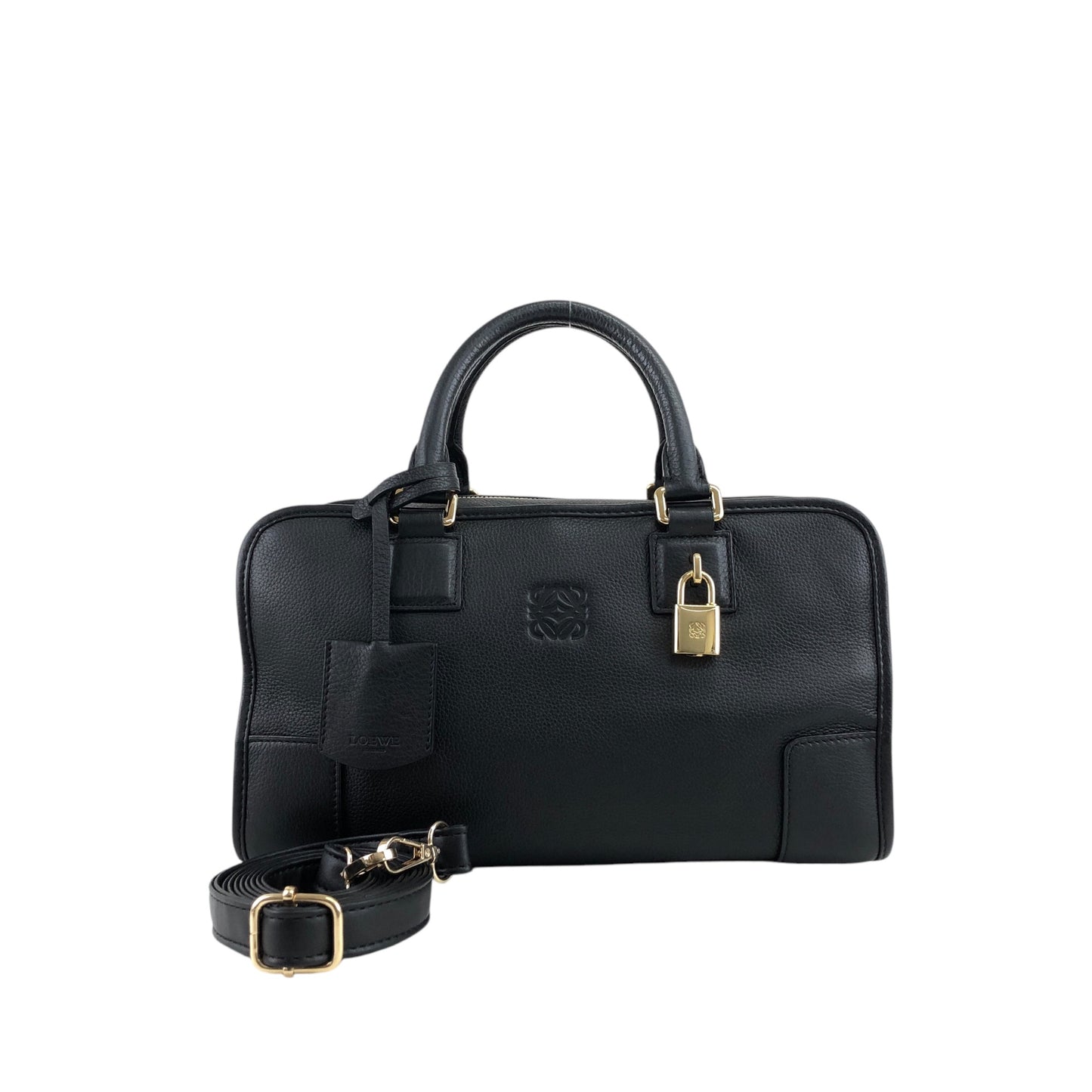 LOEWE Amazona28 Anagram Two-way Handbag Shoulder bag Black Vintage bagdfe