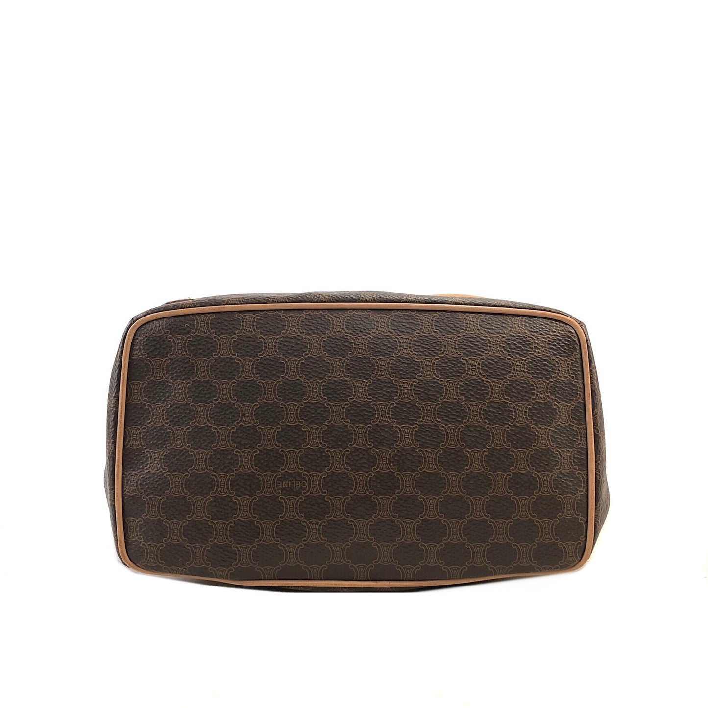 CELINE Macadam Gancini Logo Motif Leather Backpack Brown Vintage hcykdd