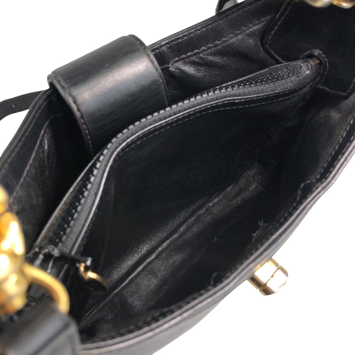 CELINE Blason Turn Lock Shoulder bag Black Vintage rpzpkc
