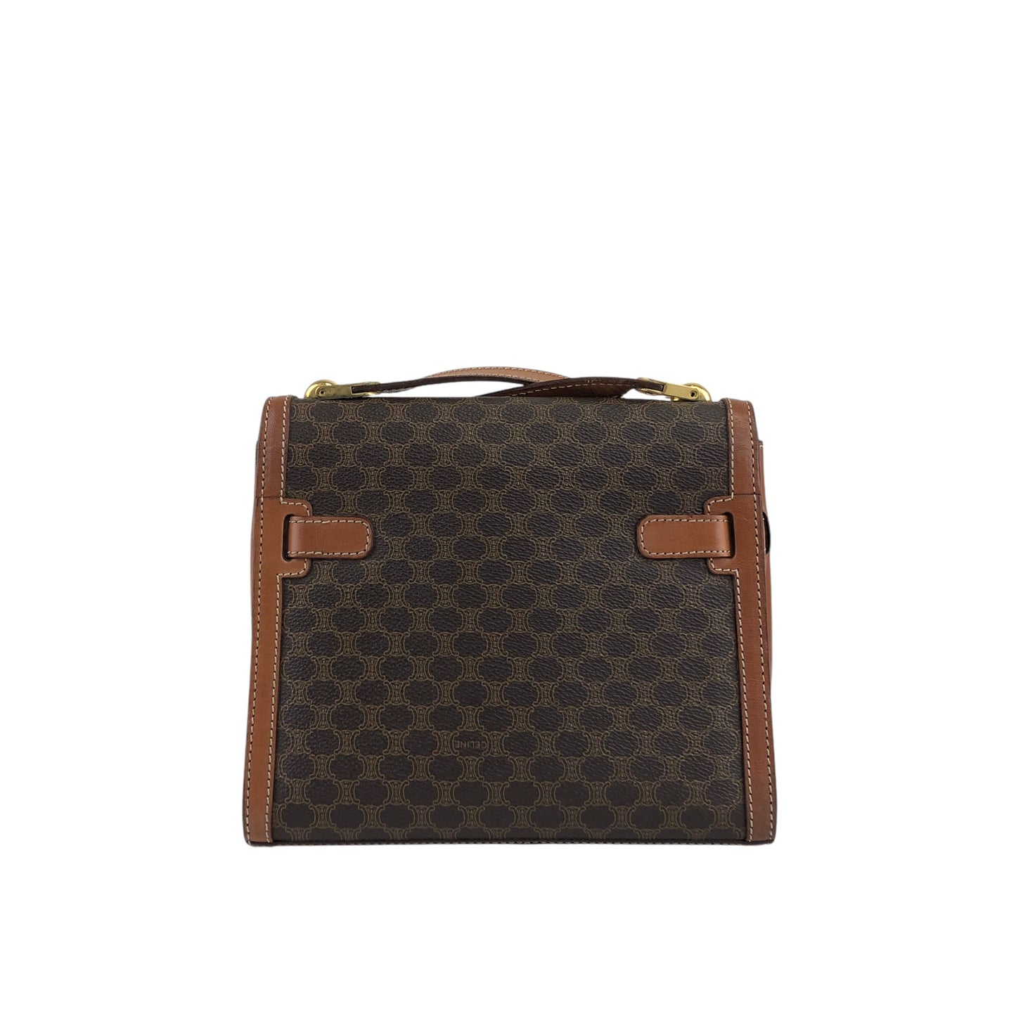 CELINE Macadam Turn Lock Shoulder bag Brown Vintage wgfg5n