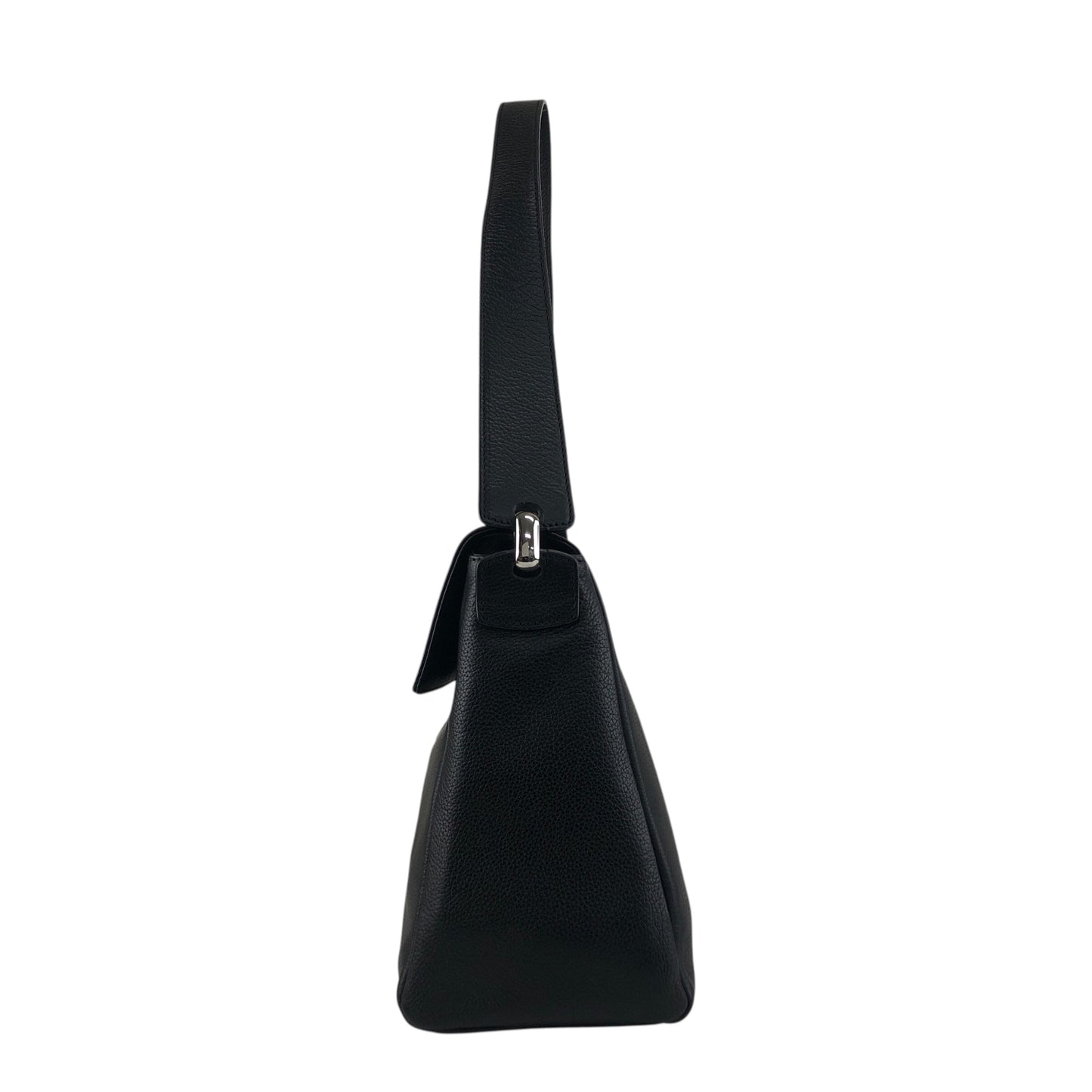 LOEWE Logo Embossed Shoulder bag Black Vintage ni55eb