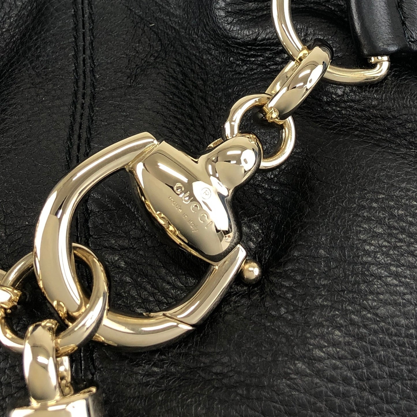 GUCCI Horse Bit Handbag Black 269943 Vintage wj5bxw