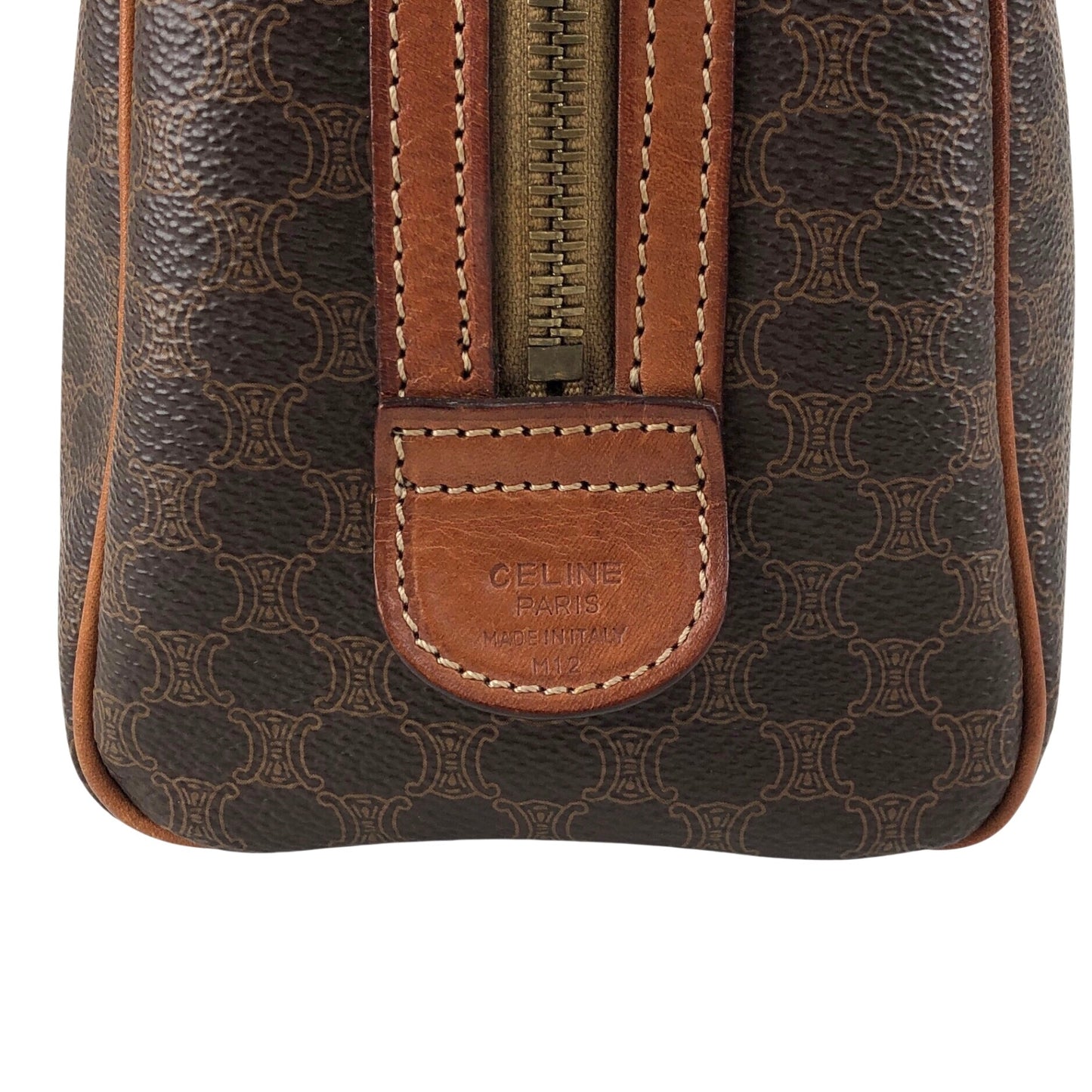 CELINE Macadam Blason Two-way Small Boston bag Shoulder bag Brown Vintage raubfw