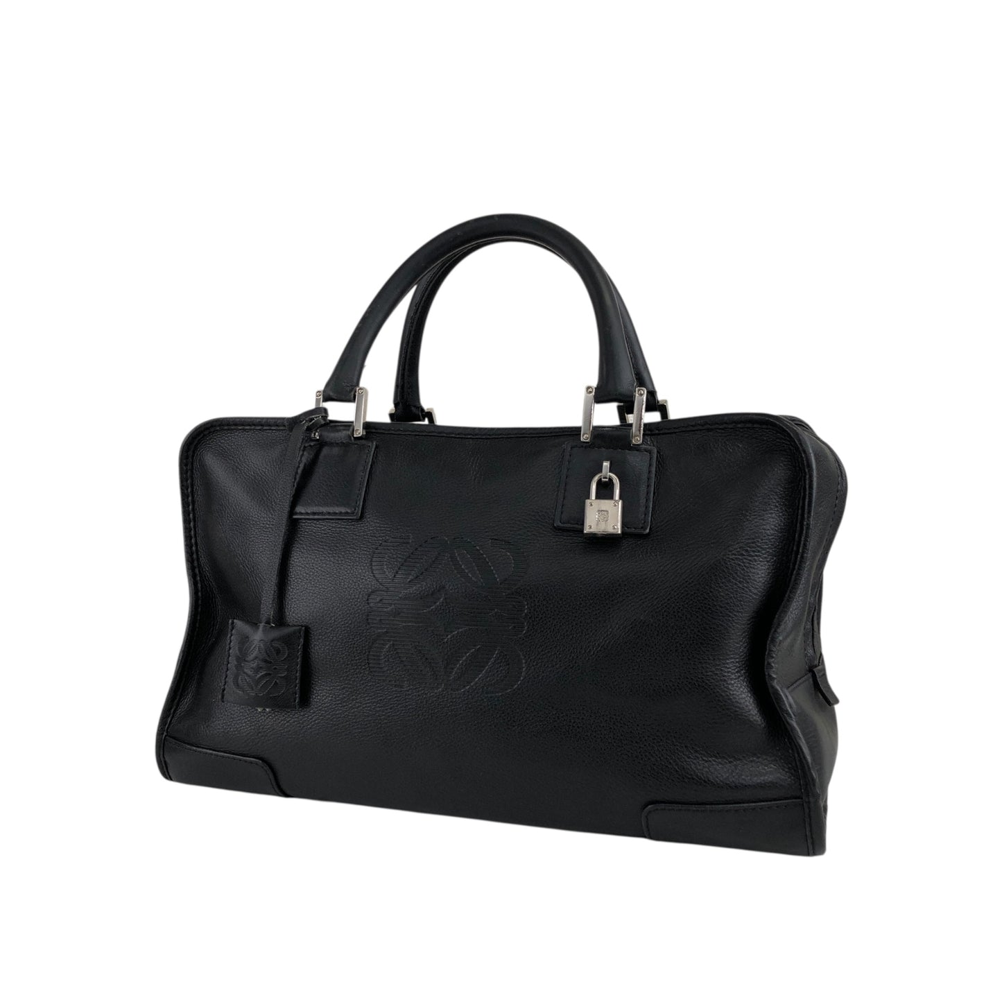 LOEWE Amazona28 Anagram Handbag Boston bag Black Vintage z3tif8