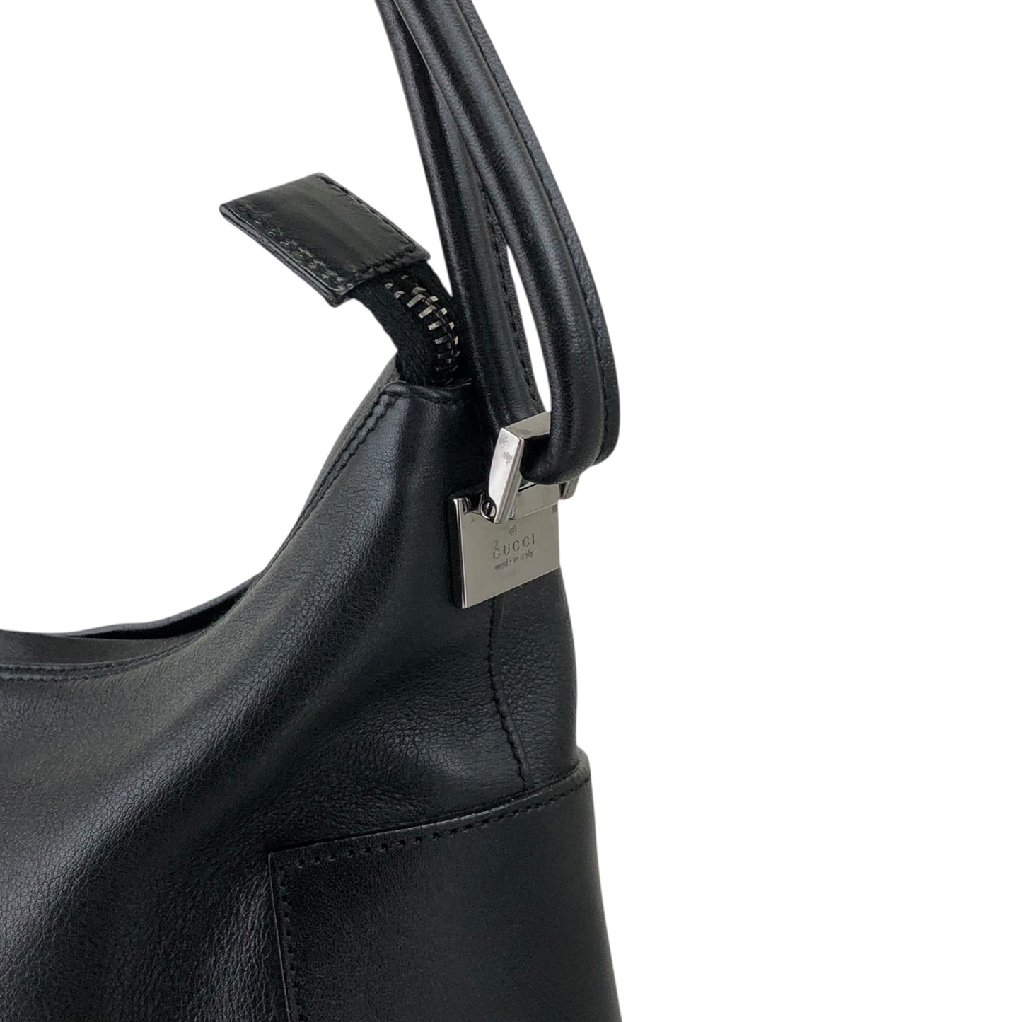 GUCCI Logo Shoulder bag Black Vintage rwdkrz